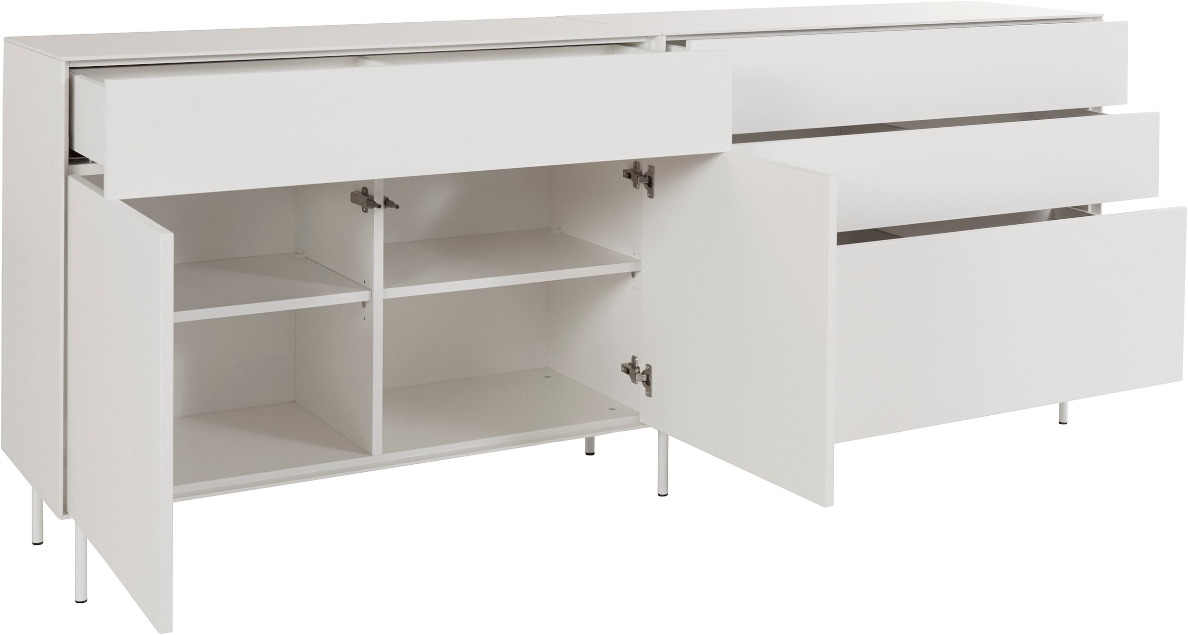 LeGer Home by Lena Gercke Sideboard »Essentials«, (2 St.), Breite: 224cm, MDF lackiert, Push-to-open-Funktion