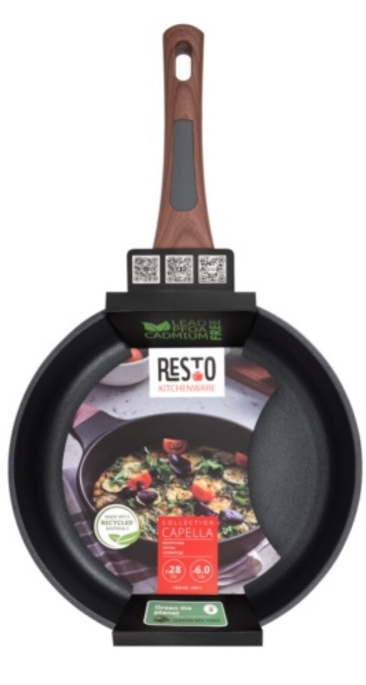RESTO Kitchenware Bratpfanne »Capella, Pfanne antihaftbeschichtet und spülmaschinenfest«, Aluminiumguss, (1 tlg.), Schmorpfanne mit einzigartigem 3D-Design