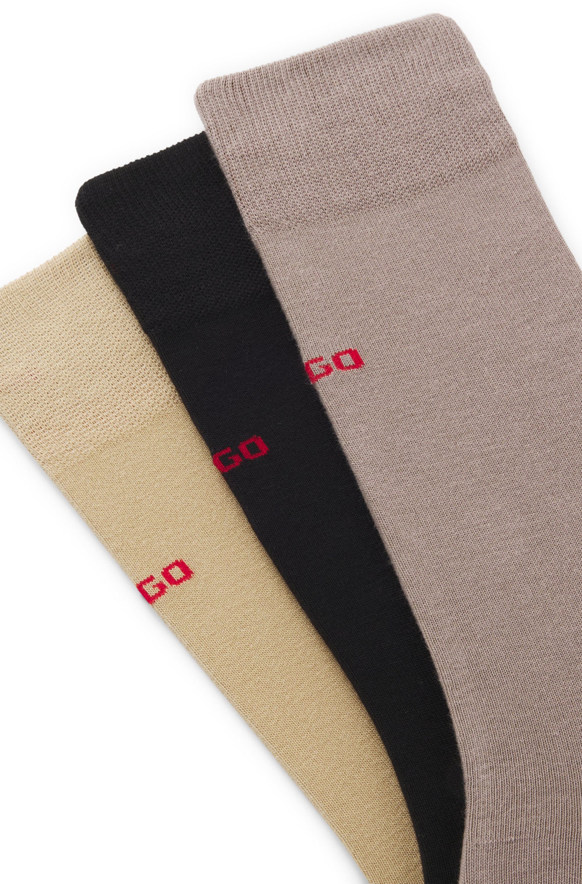 HUGO Underwear Businesssocken »3P RS UNI CC« Packung, 3er Pack, 3 Paar tlg. mit kontrastfarbenen HUGO Logo-Schriftzug