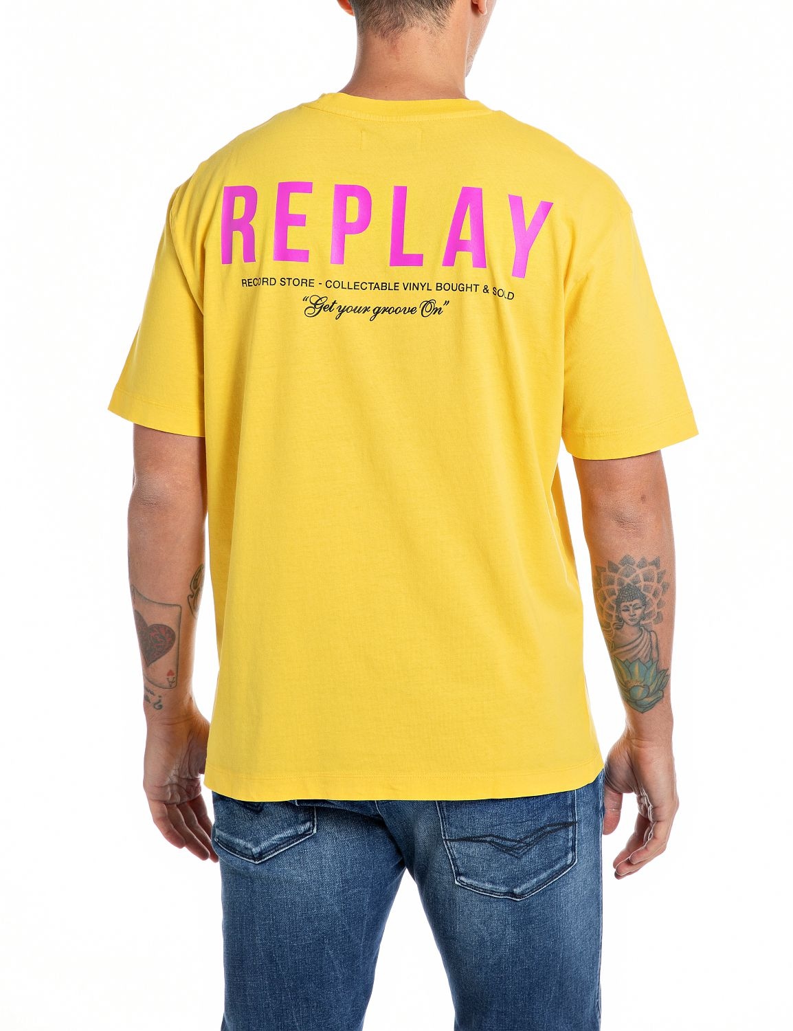 Replay T-Shirt, mit Logodruck auf der Rückseite