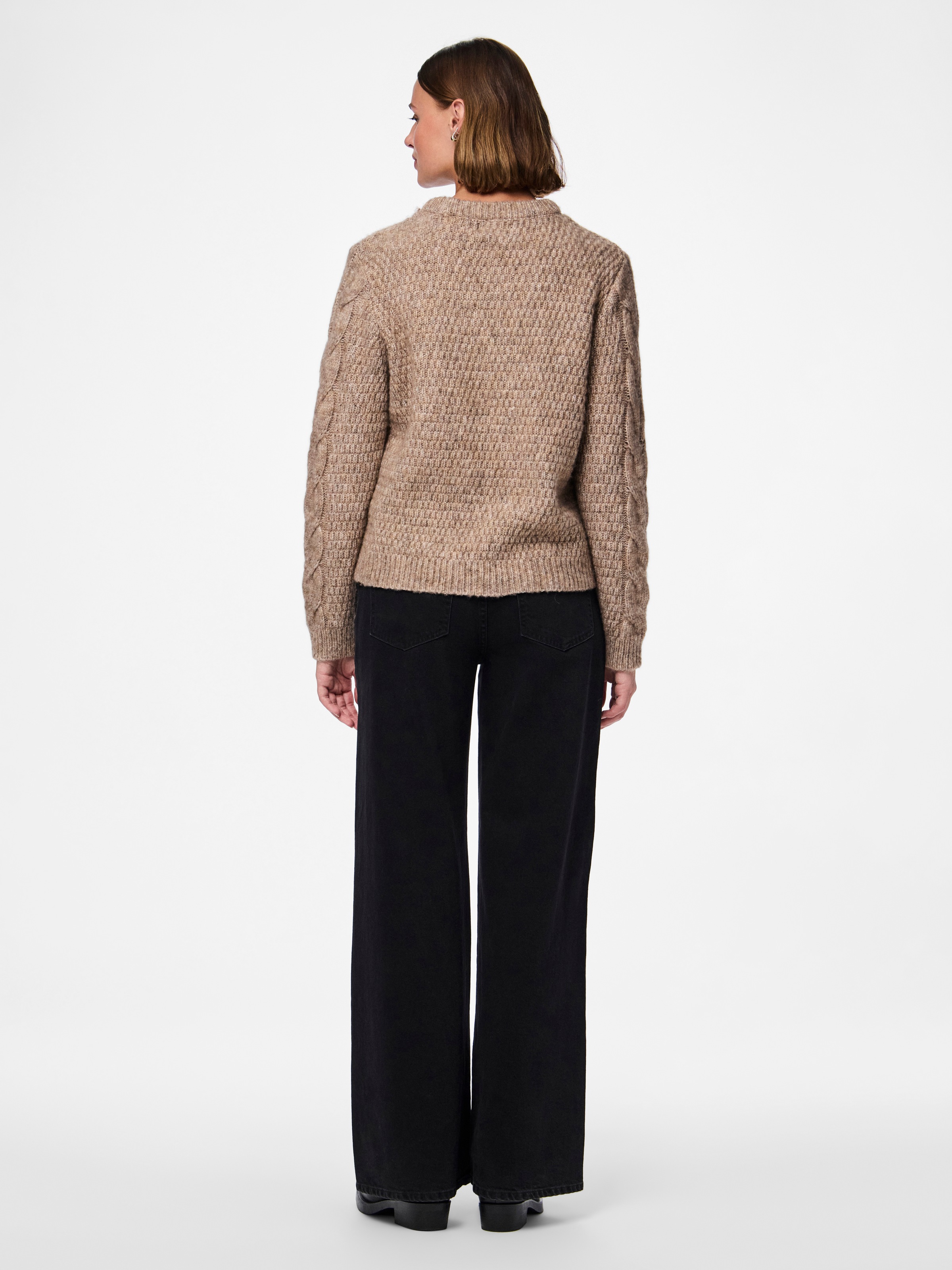 pieces Strickpullover »PCNINA LS O-NECK KNIT NOOS BC«
