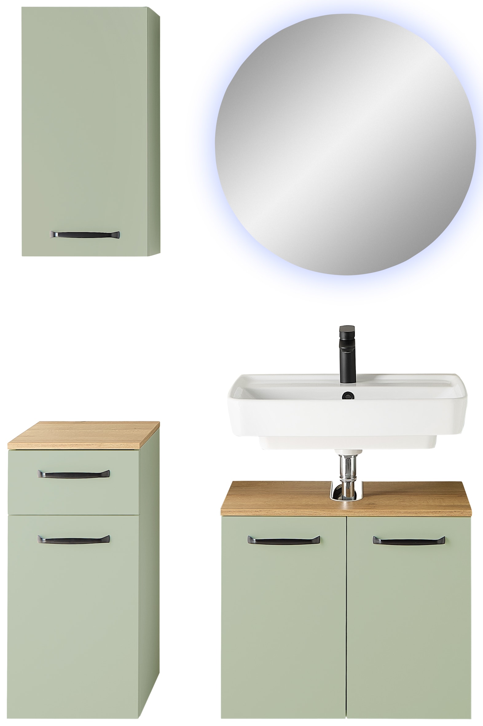 Saphir Badmöbel-Set »Quickset 500, Waschbeckenunterschrank mit Spiegel« 4 Stk. tlg.