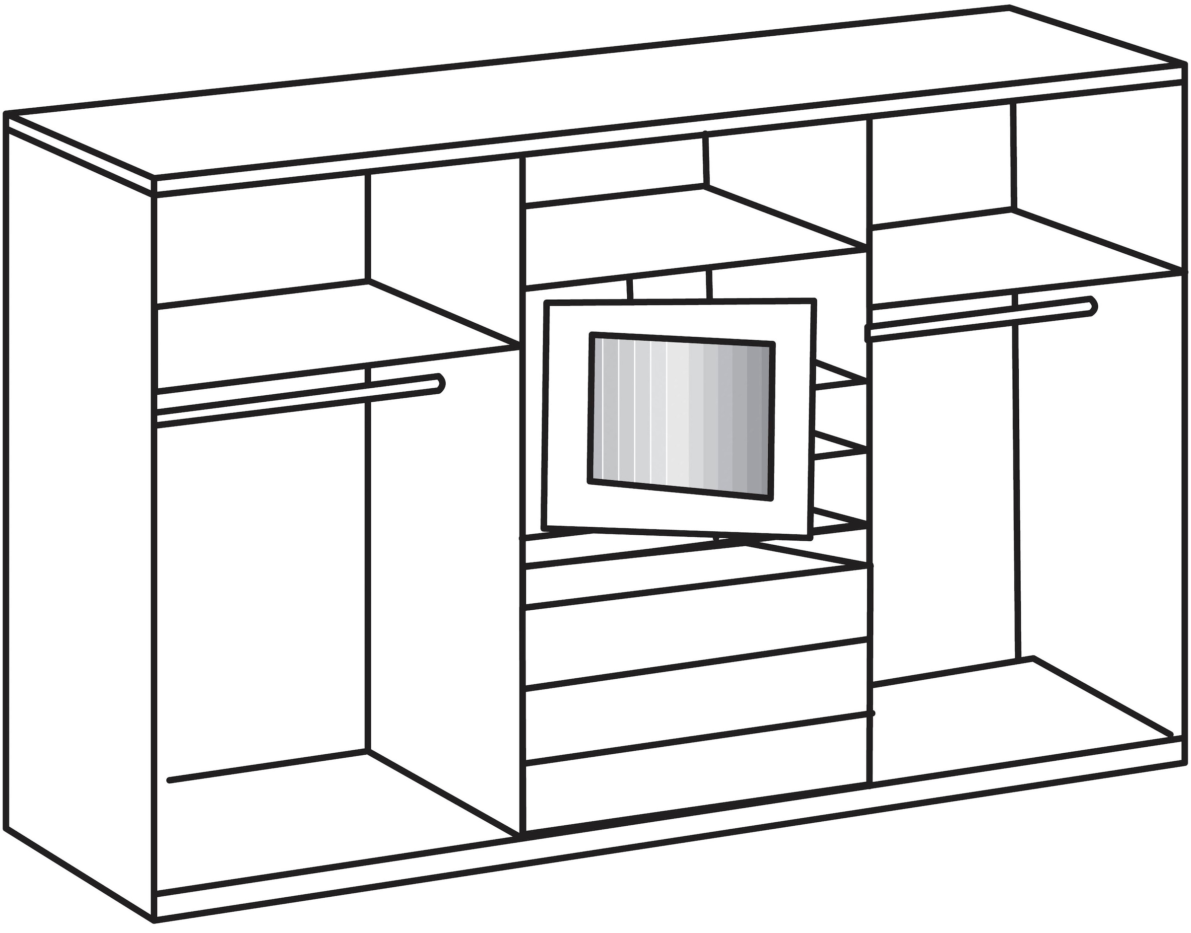 Wimex Schwebetürenschrank »Magic by fresh to go«, mit drehbarer Spiegeltür