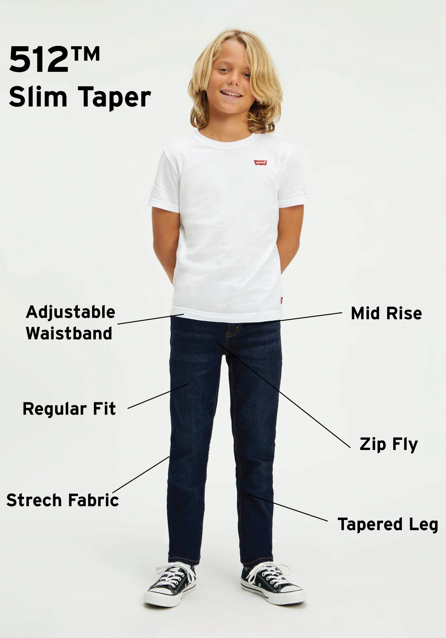 Levi's® Kids Stretch-Jeans »LVB 512 SLIM TAPER JEANS«, for BOYS