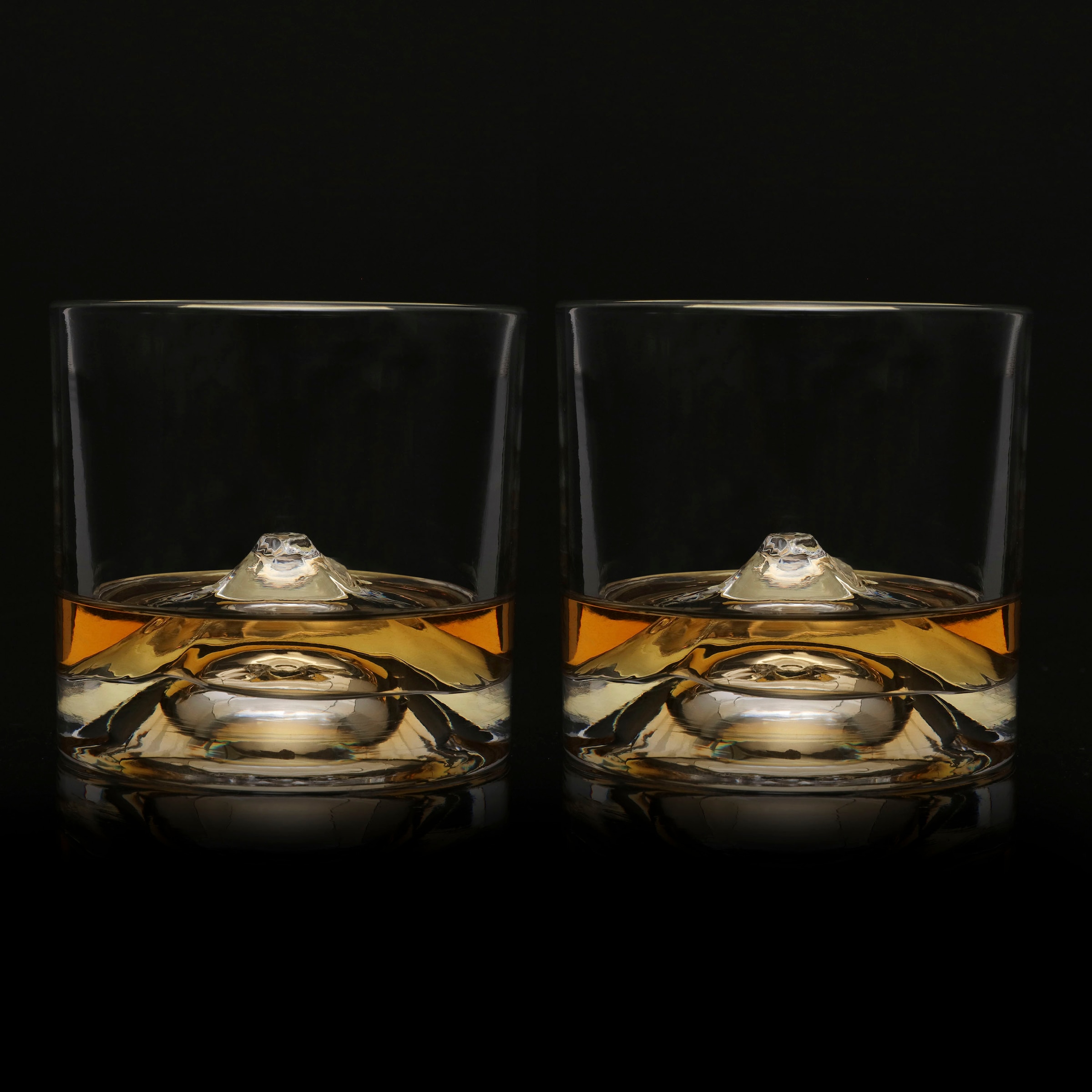 LIITON Whiskyglas »Fuji«, (Set, 2 tlg.), dicker Glasboden als Bergmotiv, 260 ml, 2-teilig