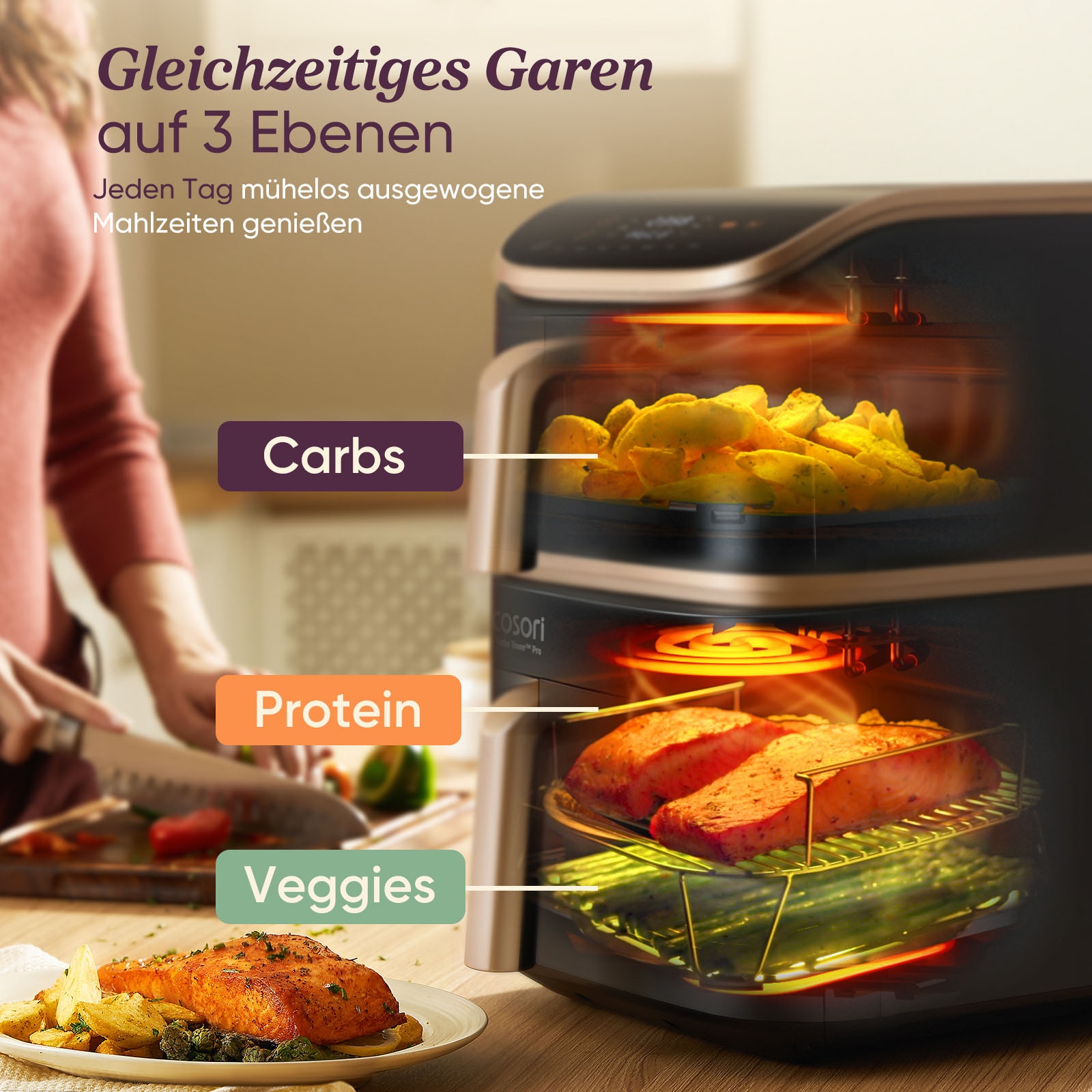 Cosori Heißluftfritteuse »CAF-DC123S-DDER« 2630 W