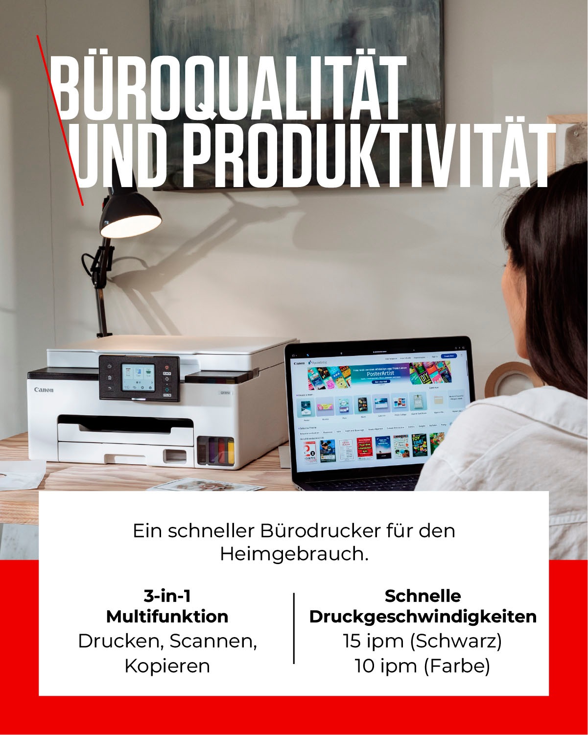 Canon Multifunktionsdrucker »MAXIFY GX1050« 3in1 Tintenstrahl-Multifunktionsgerät mit extrem niedrigen Druckkosten