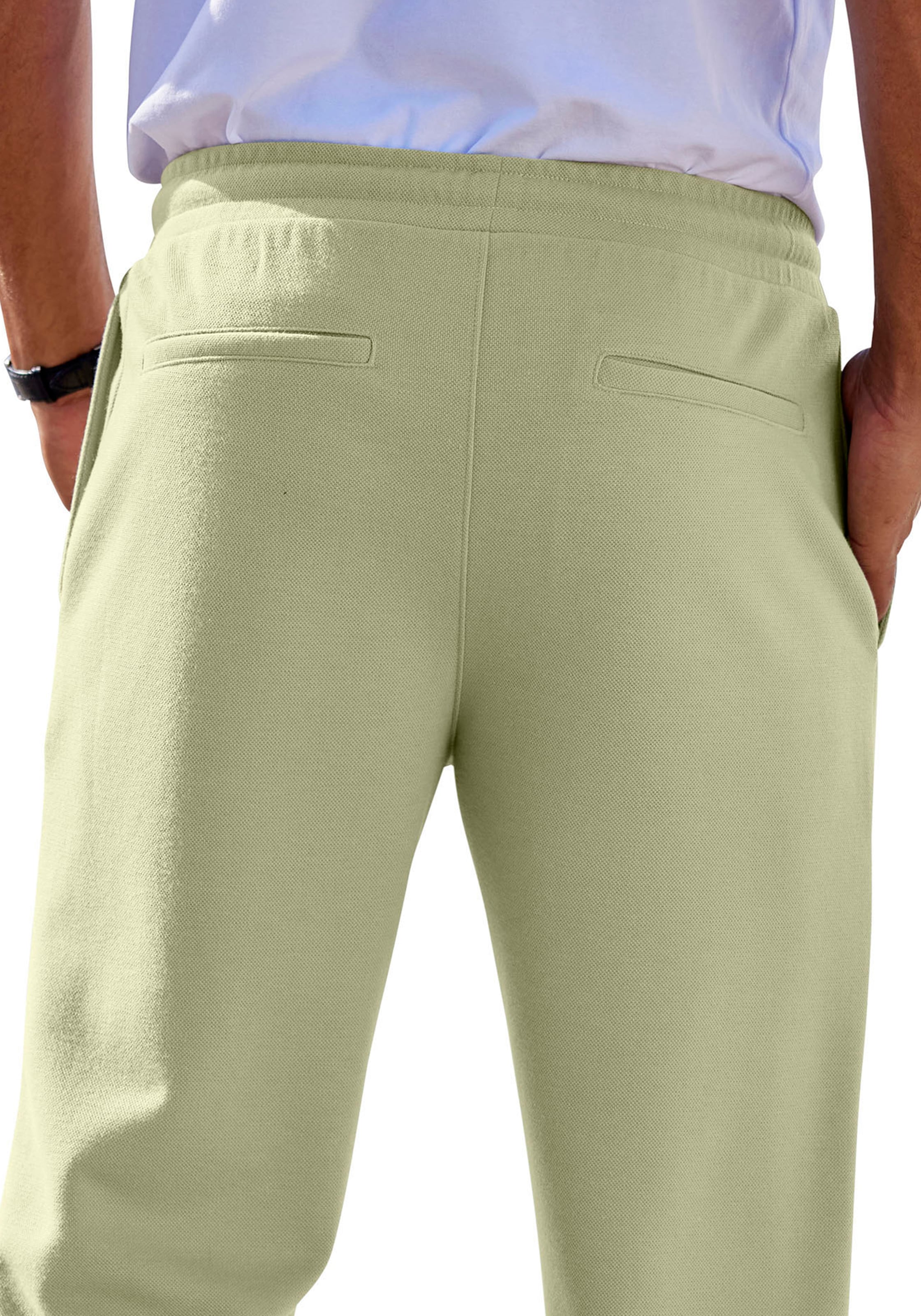 John Devin Jogger Pants »Jogg Pants«, Umschlag am Beinabschluss, aus elastischer Piqué-Qualität