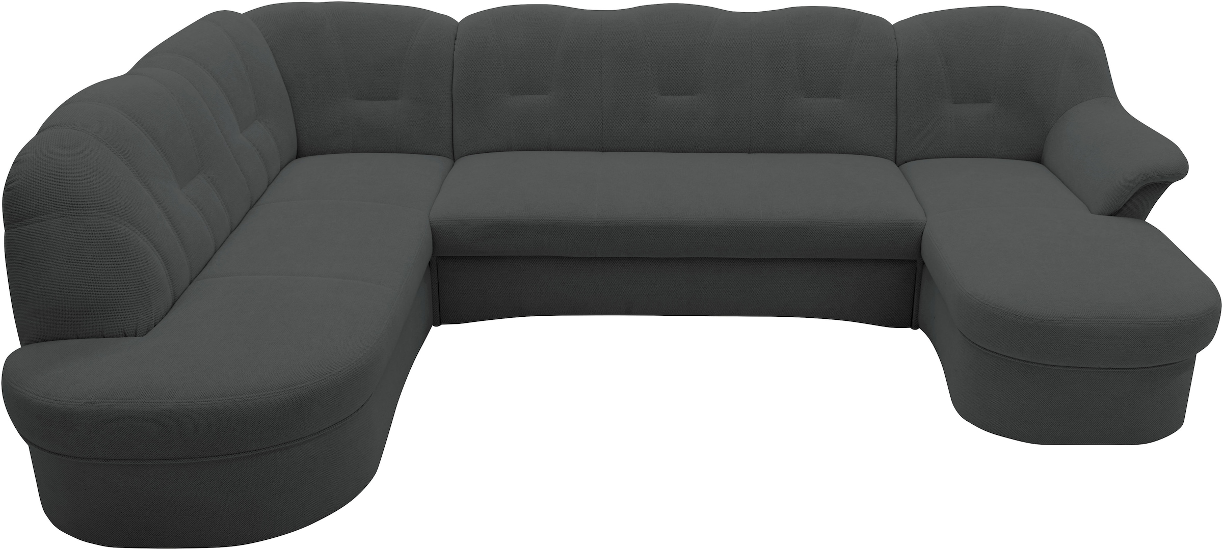 DOMO collection Wohnlandschaft »Flores auch in Leder-Bezug, B/T/H: 293/180/86 cm, U-Form«, (3 St.), wahlweise mit Bettfunktion, wahlweise mit Federkern