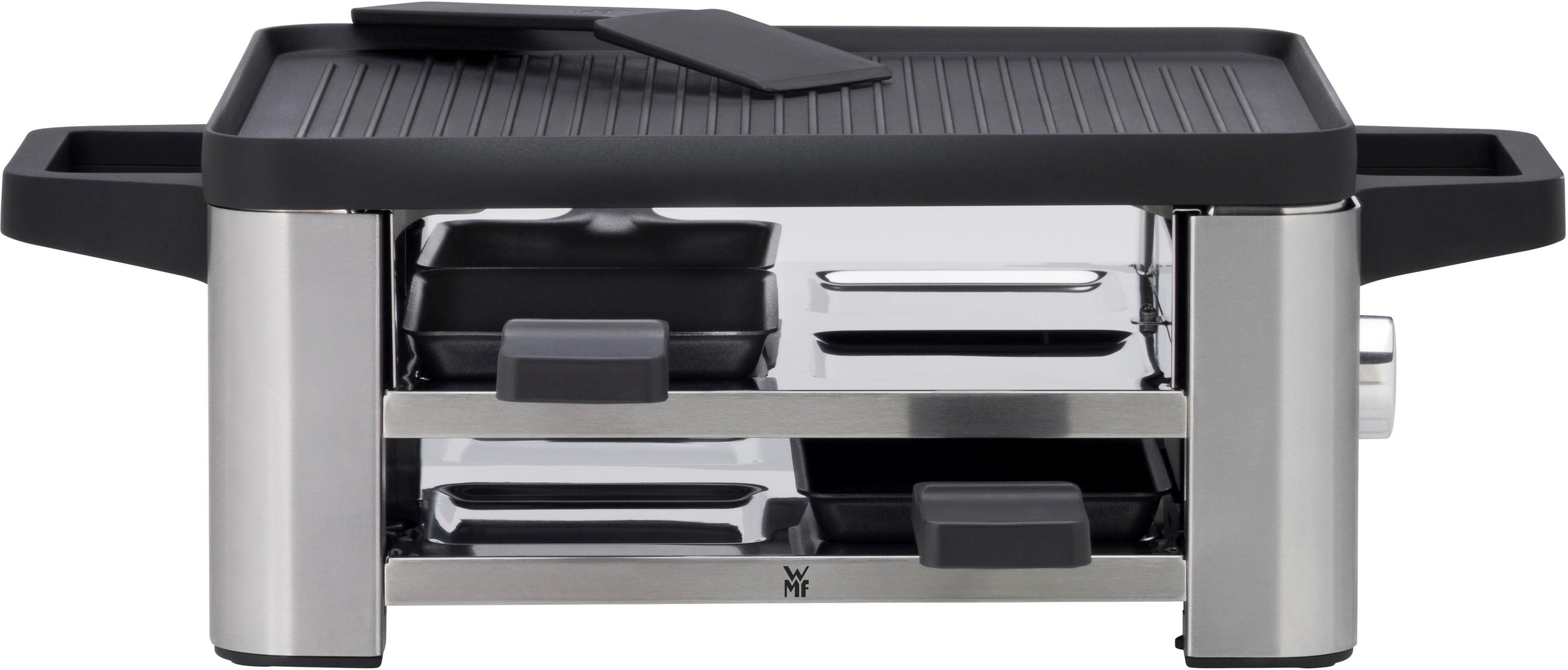 WMF Raclette »LONO for 4«, 4 St. Raclettepfännchen, 870 W, Spritzschutz, spülmaschinengeeignet, antihaftbeschichtet