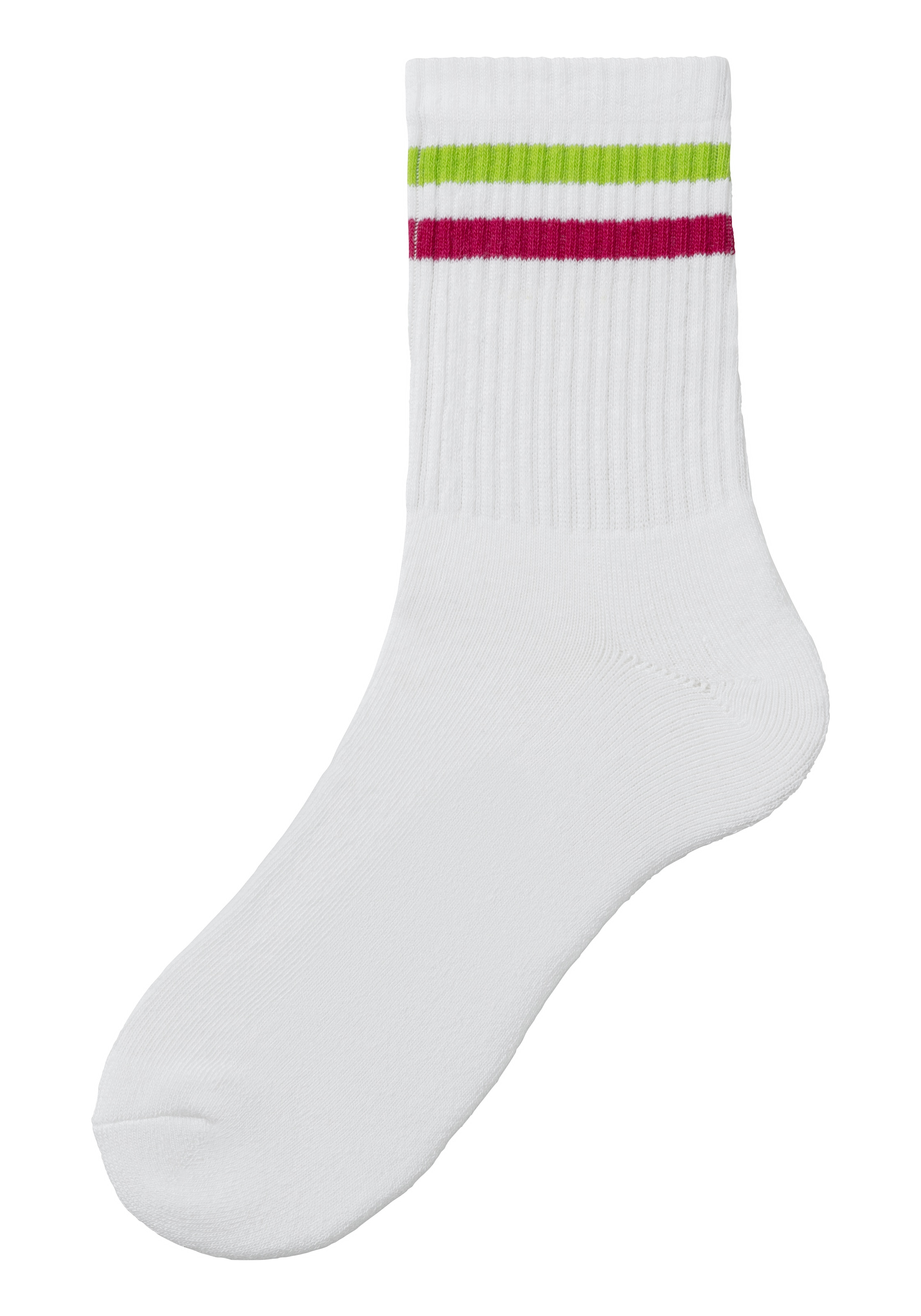 LASCANA Tennissocken, (Packung, 3 Paar), mit Frotteesohle und Stickerei