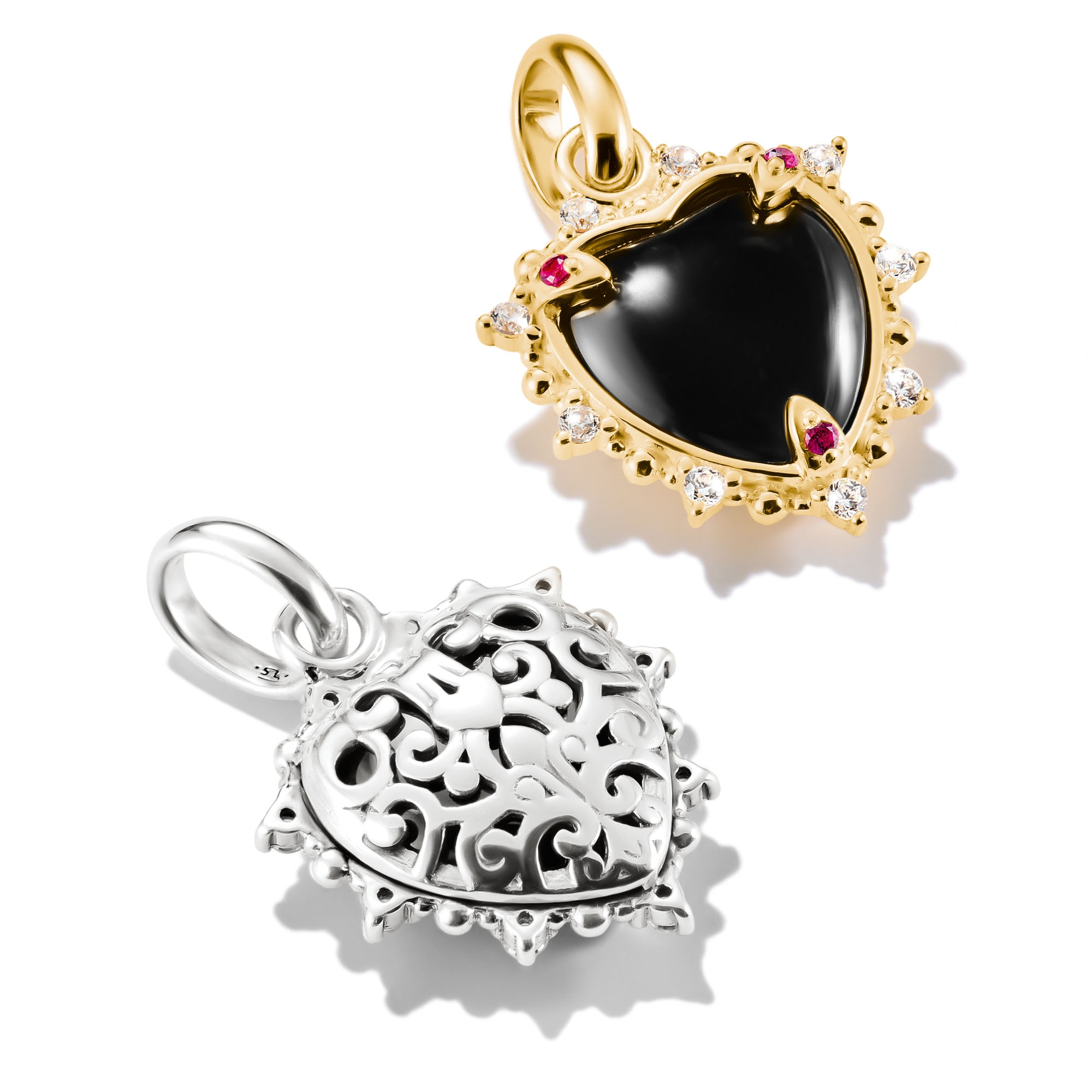 THOMAS SABO Charm Herz »Charm Vintage-Herz - Connect« mit Rubin (synth.), Zirkonia (synth.)