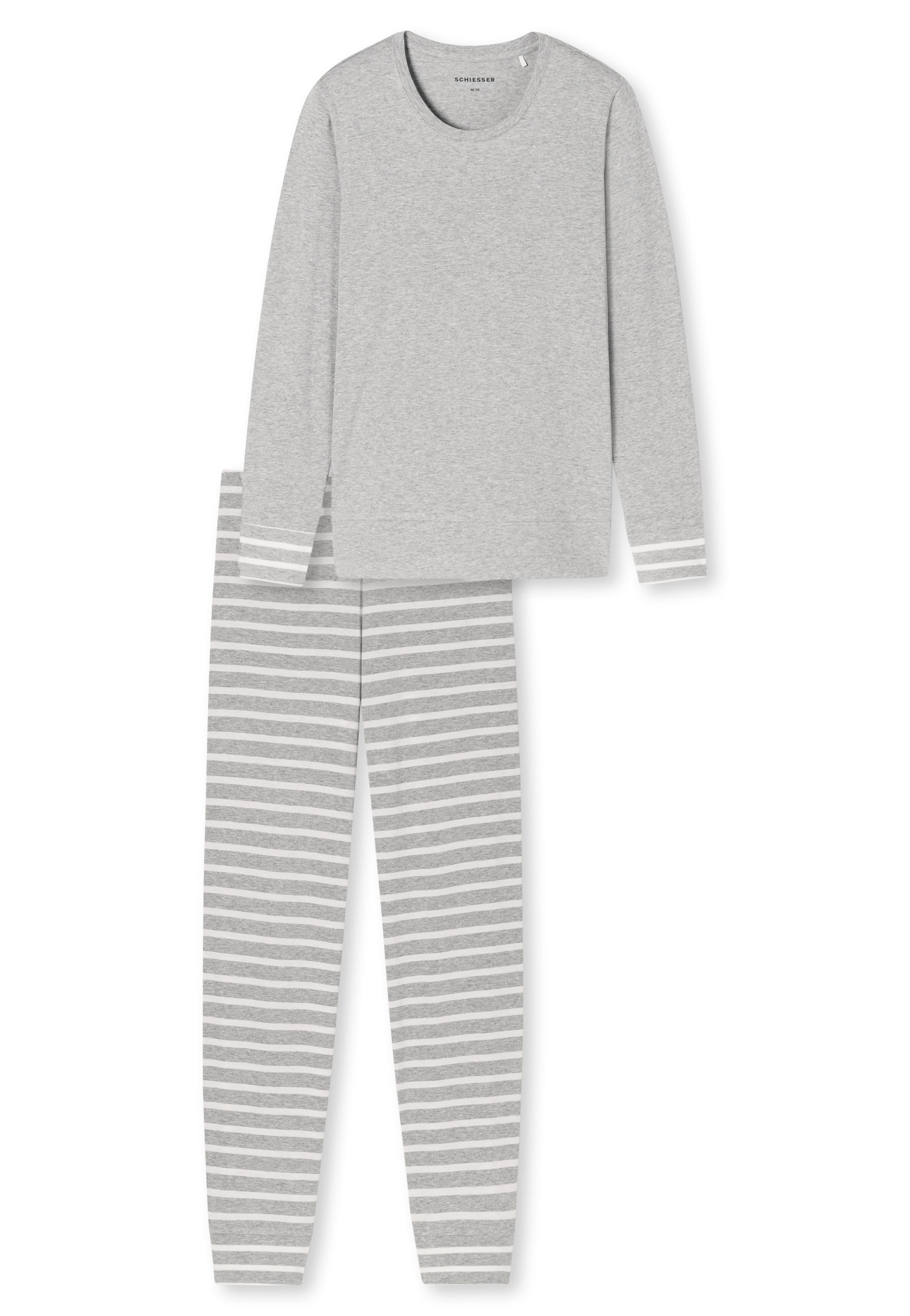 Schiesser Schlafanzug »Casual Essentials« 2 Baumwolle, Rundhalsausschnitt, langärmelig