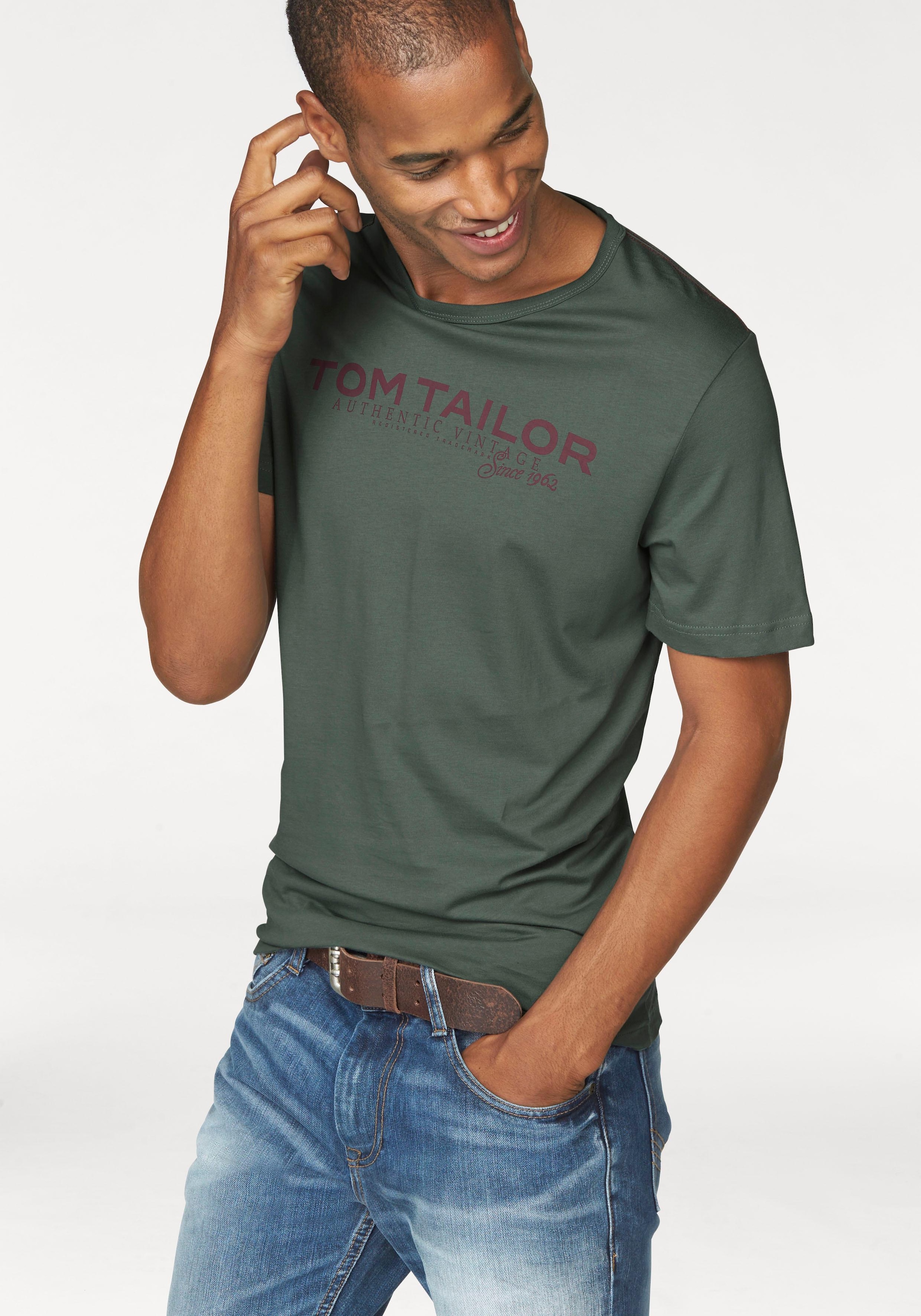 TOM TAILOR Rundhalsshirt, mit Logoprint