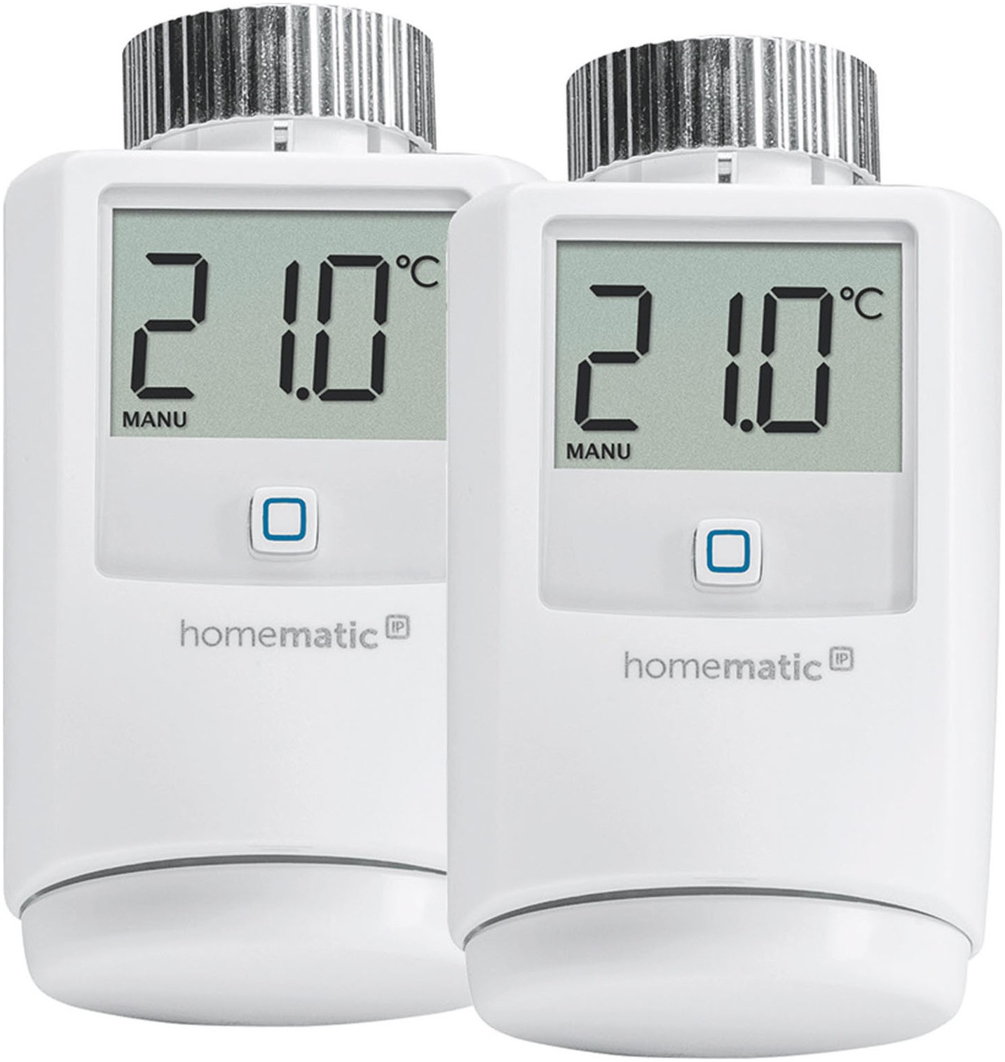 Homematic IP, Heizkörperthermostat »Heizkörperthermostat 2er Set«, Weiß, Einfache Montage: ohne Ablassen von Wasser oder Eingriff in die 