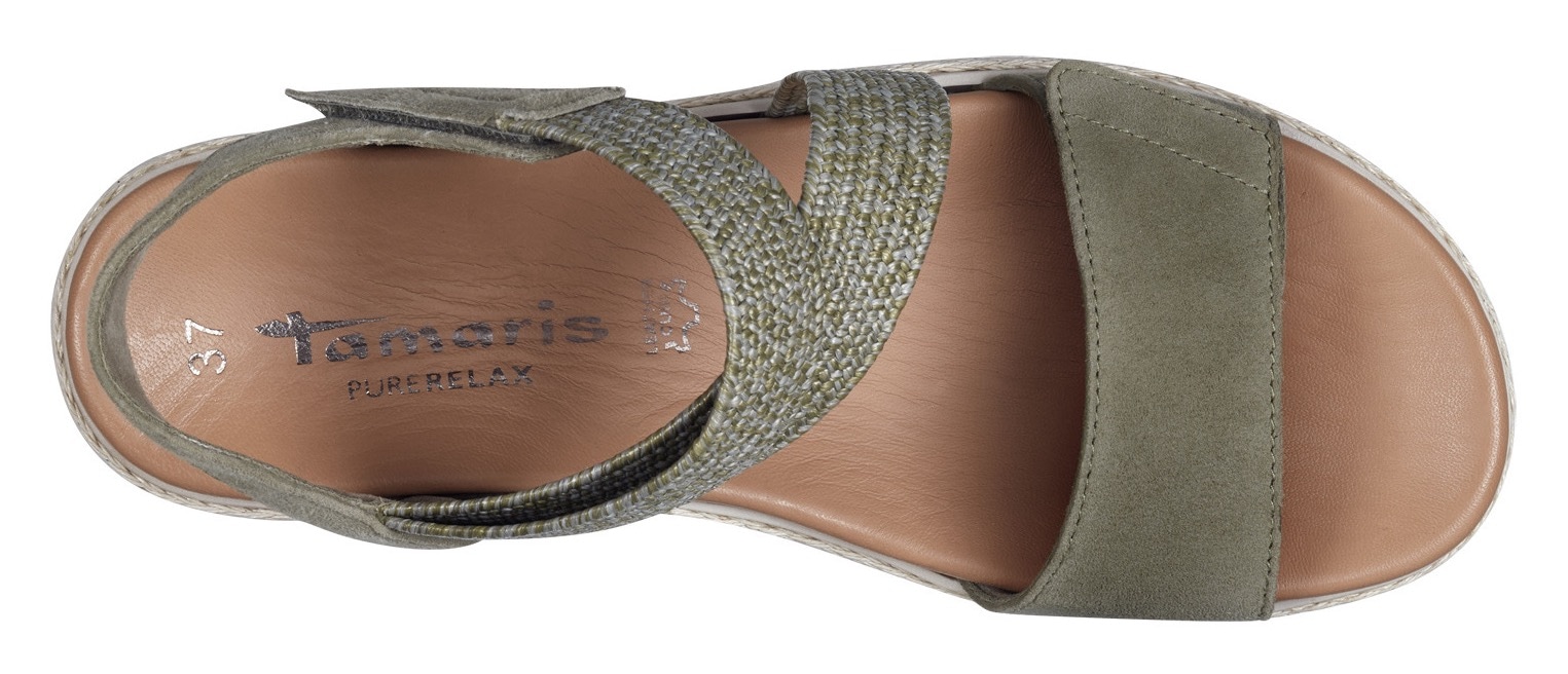 Tamaris Keilsandalette, Sommerschuh, Sandale, Plateauabsatz, mit Klettverschluss