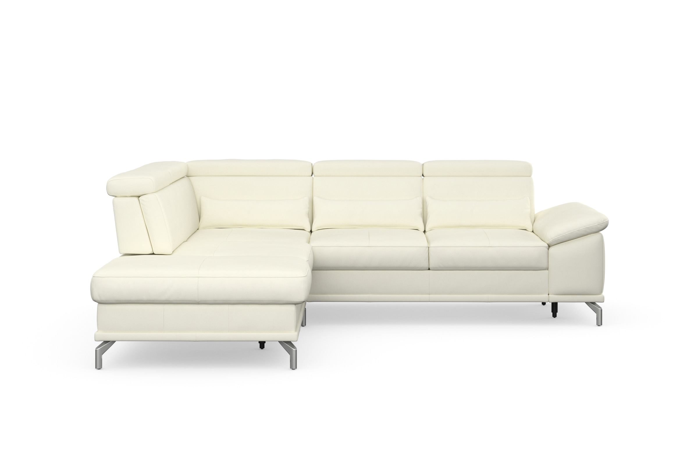 sit&more Ecksofa »Cabrio L-Form, mit Sitztiefenverstellung, Arm- und Kopfteilverstellung«, 3 Nierenkissen, Federkern, optional Bettfunktion und Stauraum
