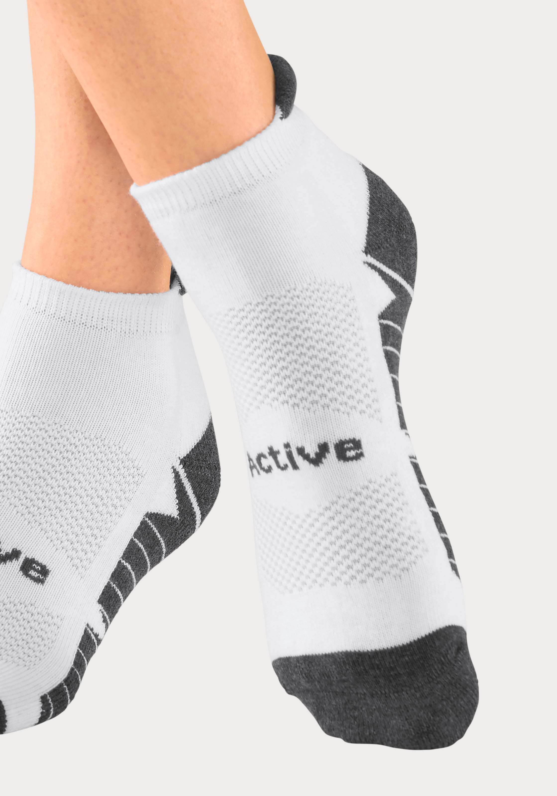LASCANA ACTIVE Sneakersocken, (Packung, 6 Paar), mit weicher Frotteesohle