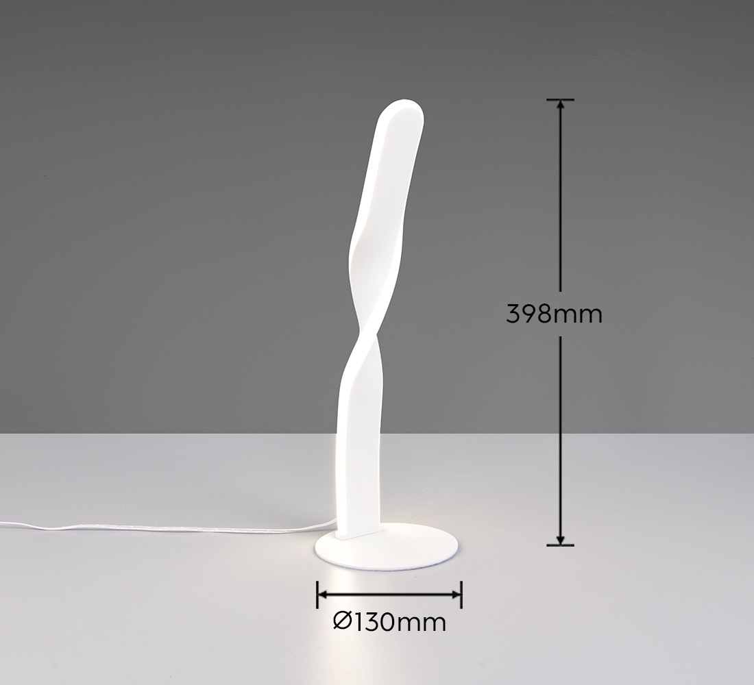 REALITY Leuchten LED Tischleuchte »GINKO, LED Tischlampe 10W 1070 Lumen 4000K kaltweiß, Schreibtischlampe« LED-Board 1 Stk. Kaltweiß Tischleuchte mit Schnurschalter ON/OFF, Höhe 40,5 cm Ø 13 cm
