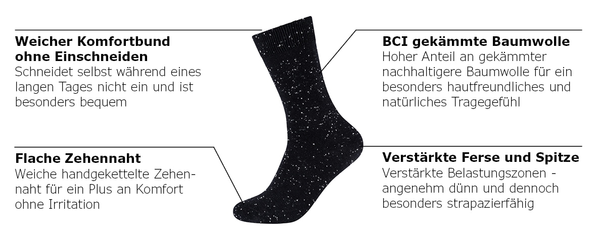 Camano Socken »comfort«, (9 Paar), mit verstärktem Fersen- und Zehenbereich