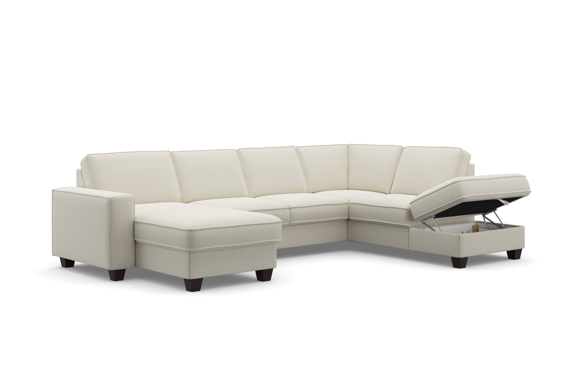 Home affaire Wohnlandschaft »County U-Form« wahlweise Ottomane links oder rechts, mit Federkern-Polsterung