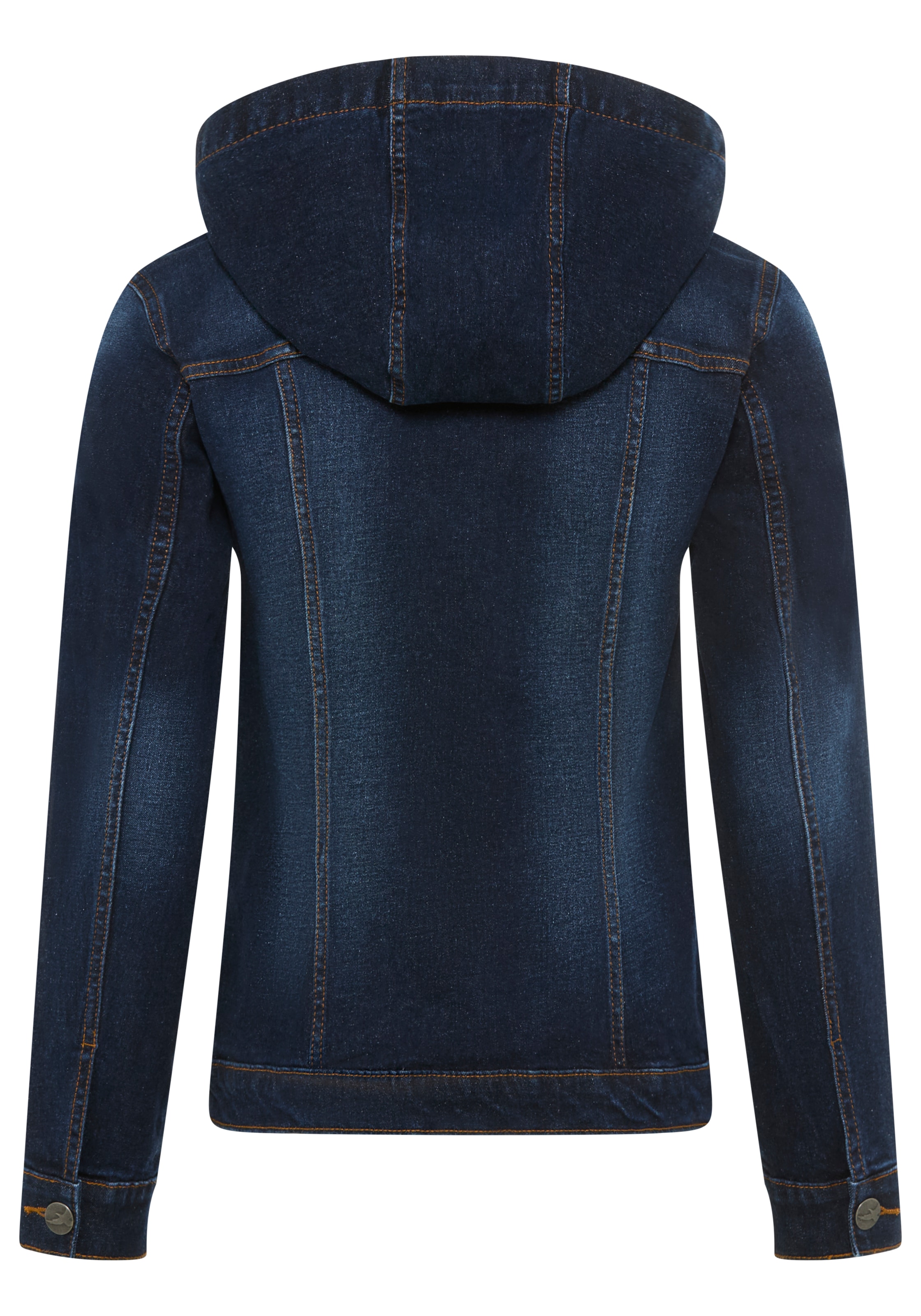 Arizona Jeansjacke mit Kapuze mit Kapuze, Regular Fit, mit Knopfleiste, mit Knopf-Applikationen