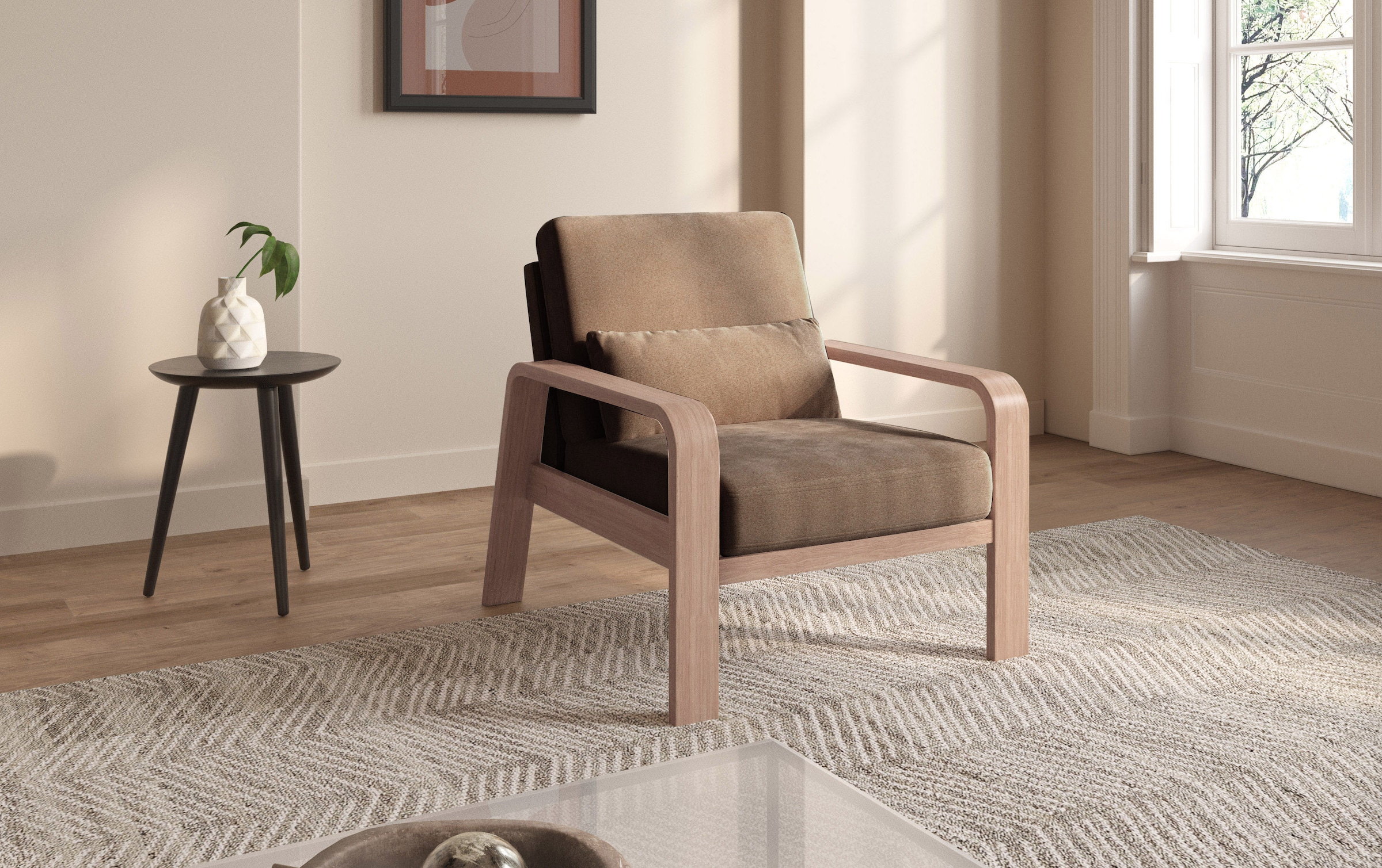 sit&more Sessel »Kolding«, Armlehnen aus Buchenholz in natur, verschiedene Bezüge und Farben