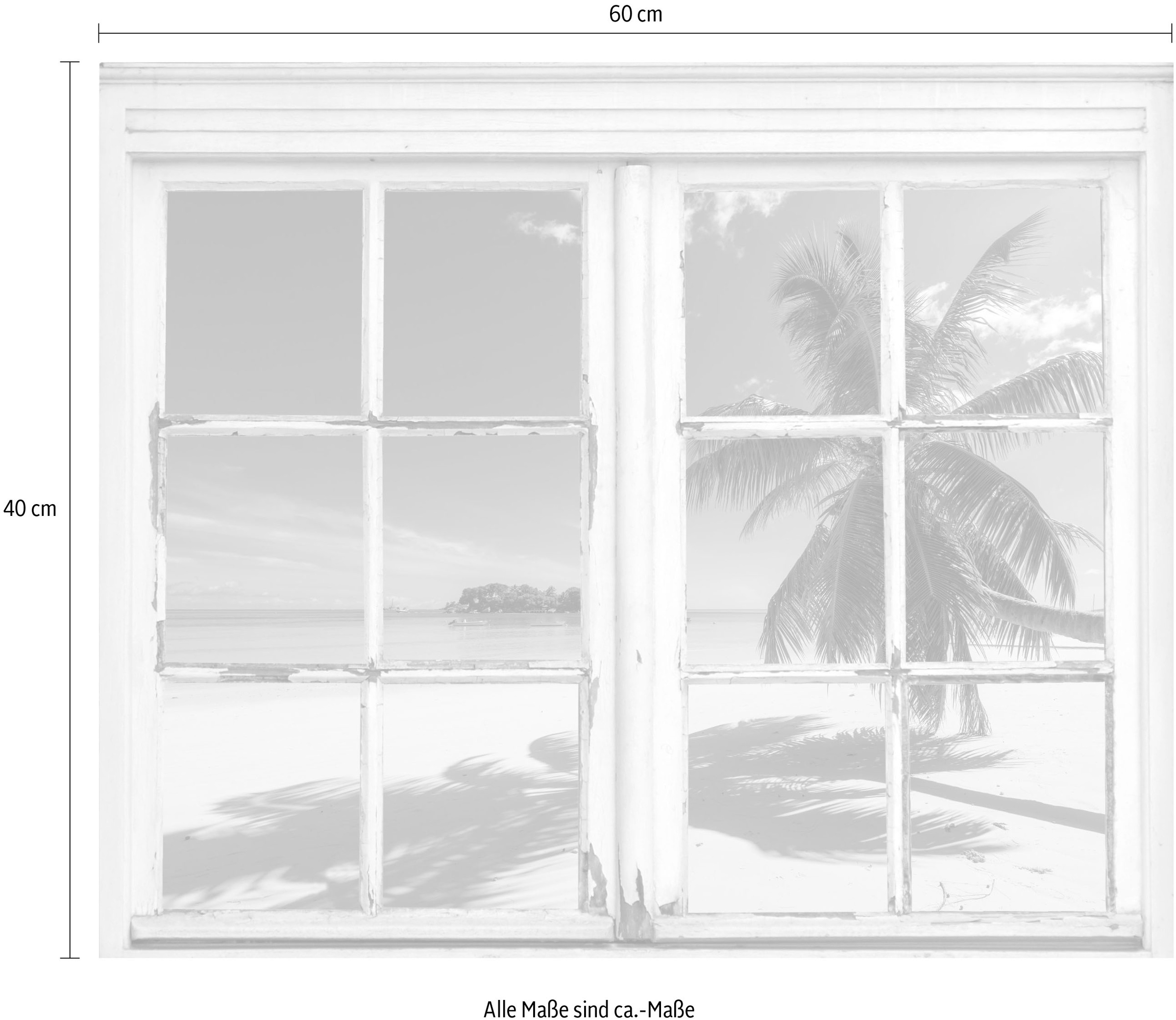 queence Wandsticker »Sandstrand« Wandsticker, Wandbild, selbstklebend, 3D, Fenster