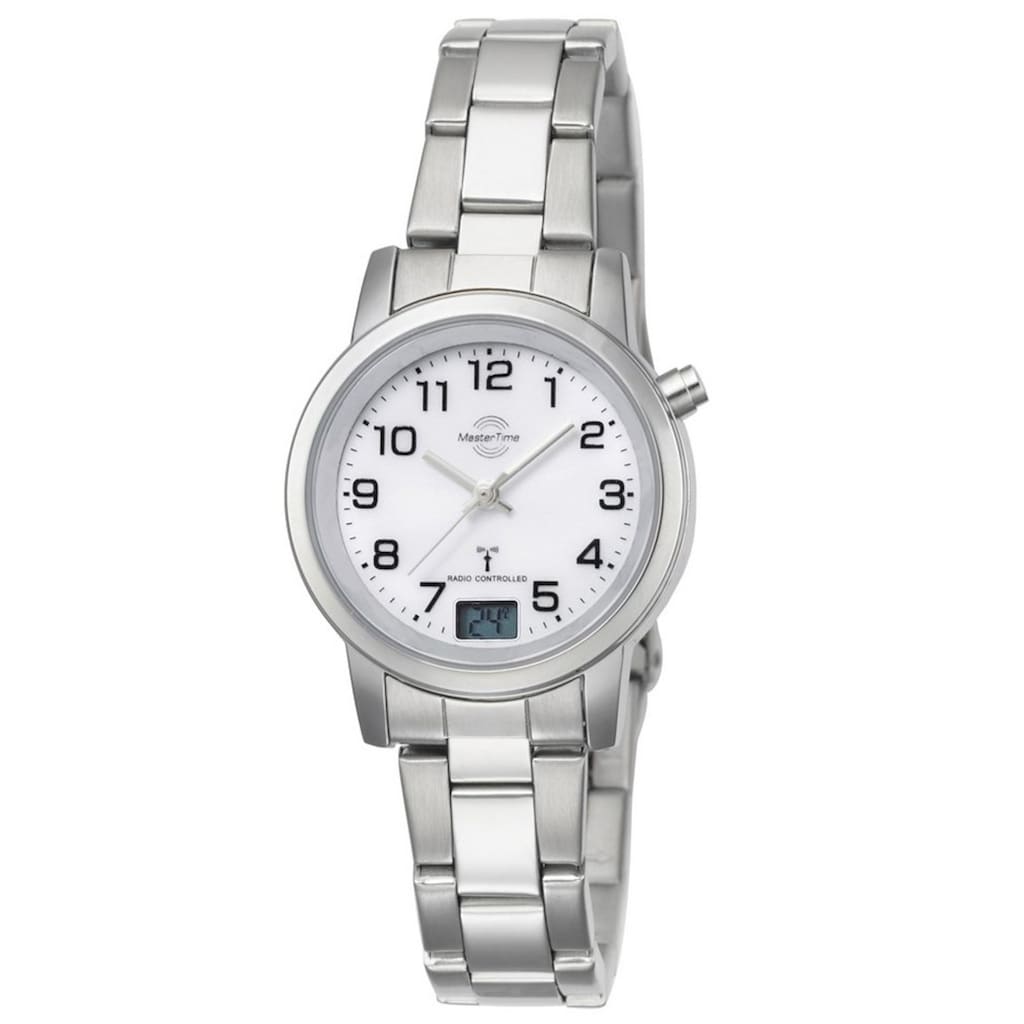 MASTER TIME Funkuhr »MTLA-10301-12M«, Armbanduhr, Quarzuhr, Damenuhr, Datum,Langzeitbatterie