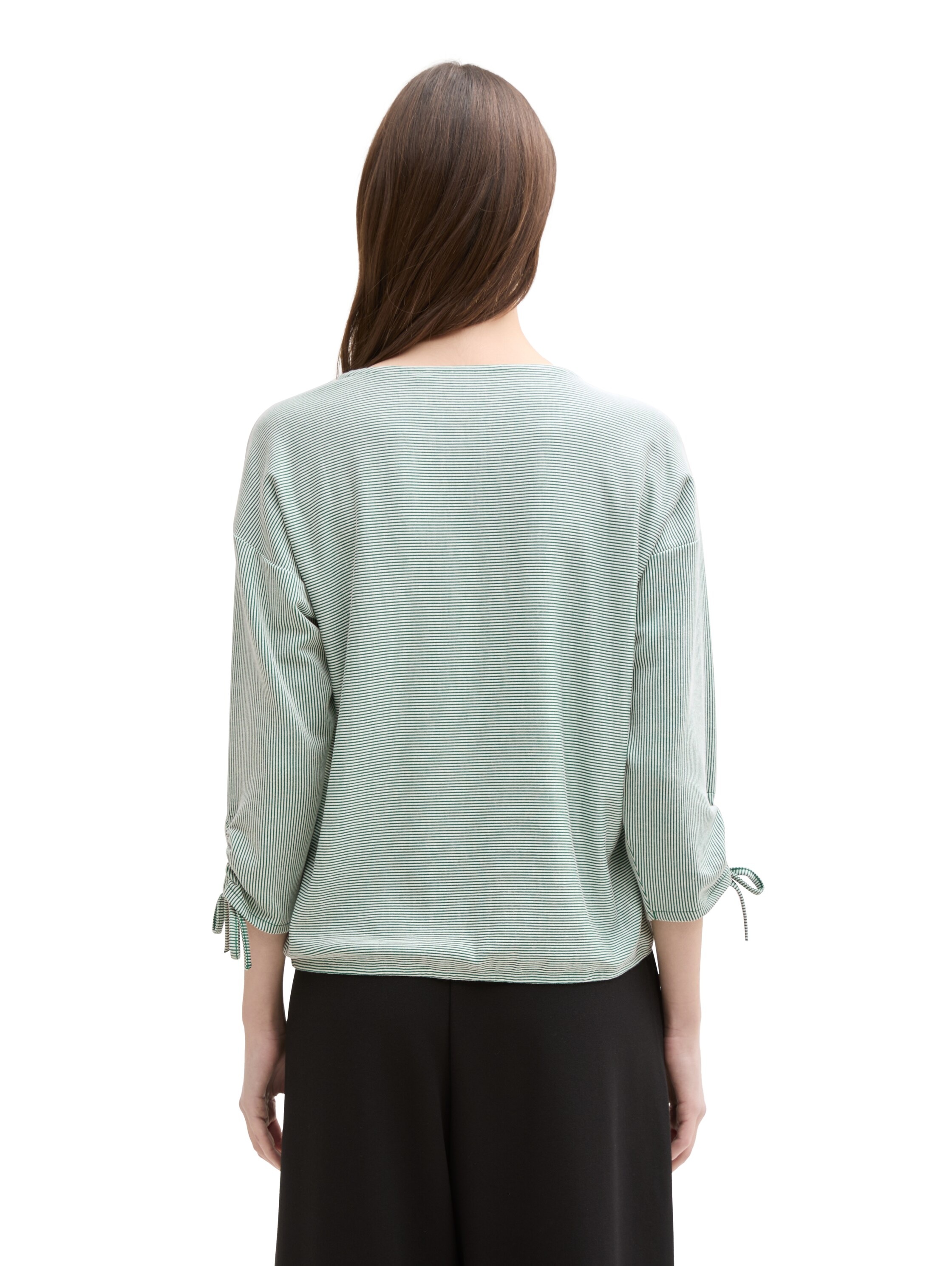 TOM TAILOR Denim 3/4-Arm-Shirt, in feiner Rippoptik