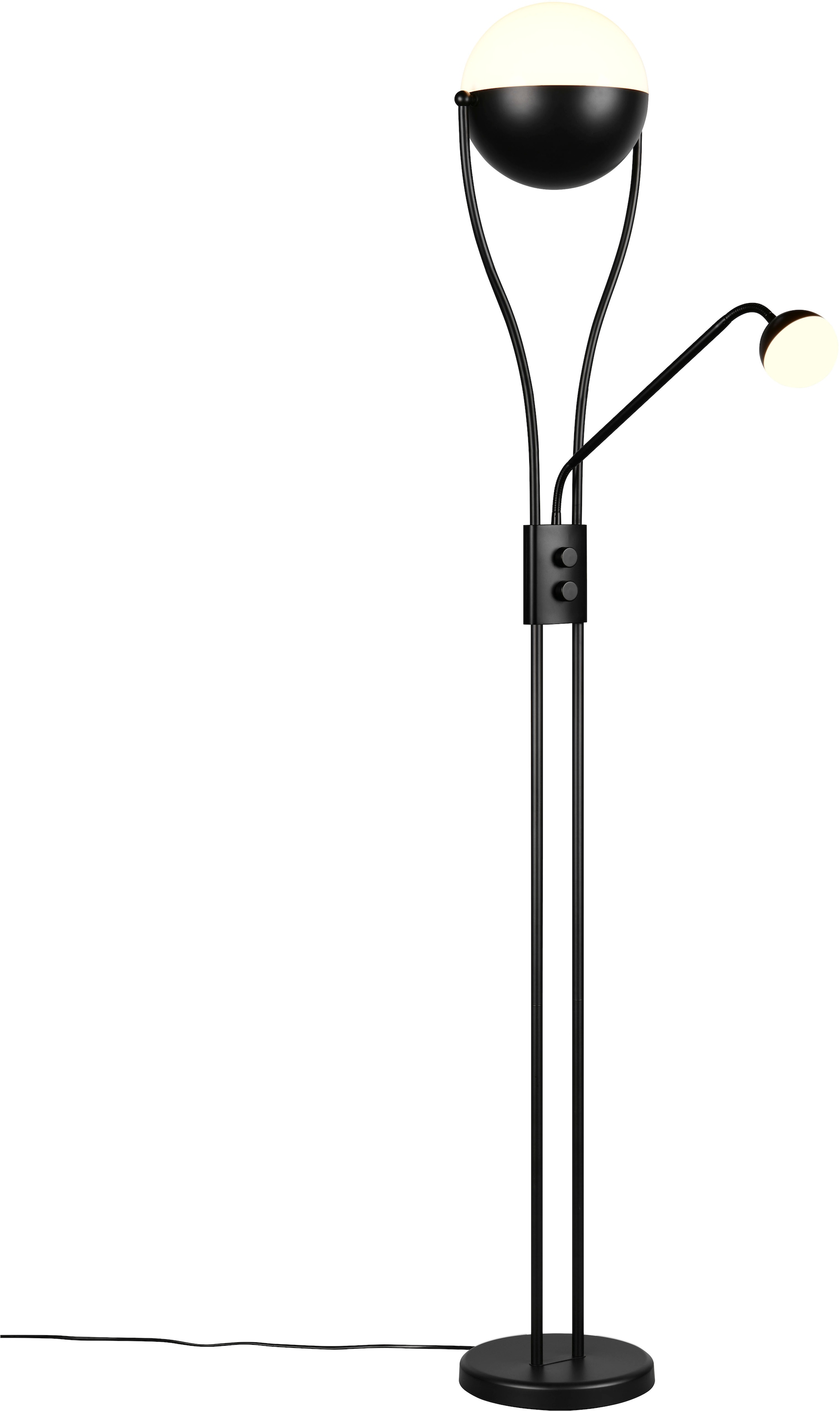 TRIO Leuchten LED Stehlampe »CHRIS, LED Stehleuchte, mit Lesearm, Drehdimmer« LED-Board 1 Stk. Warmweiß flexibles Leselicht getrennt schalten + dimmen, warmweißes Licht 3000K