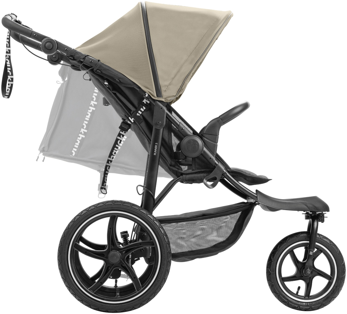 Hauck Dreirad-Kinderwagen »Runner 3, olive«, 22 kg, mit XXL-Lufträdern und Handbremse; bis 22 kg beslastbar