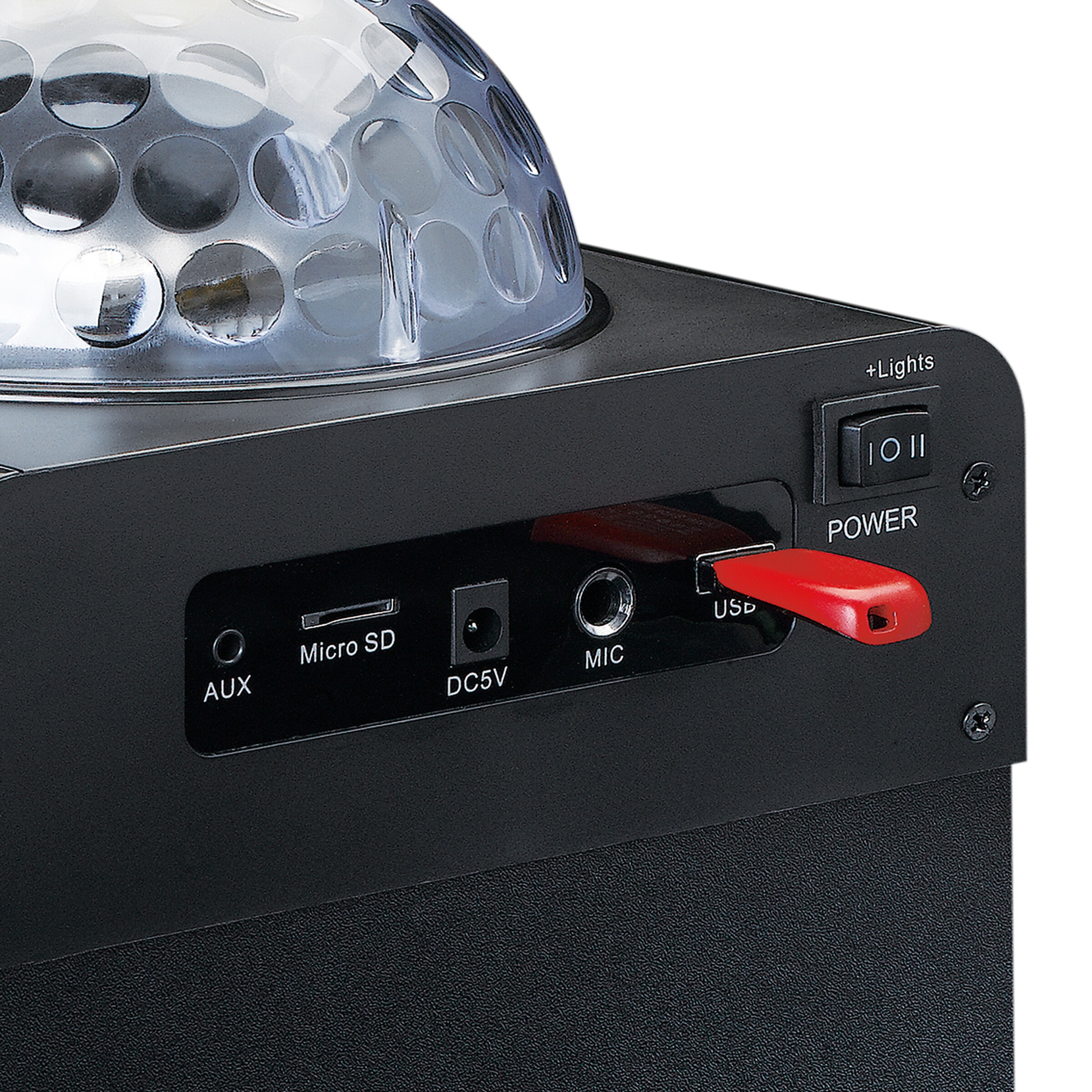 Lenco Karaoke-Maschine »BTC-055BK«, inkl. Mikrofon und Fernbedienung, Bluetooth, USB/MicroSD, Diskokugel