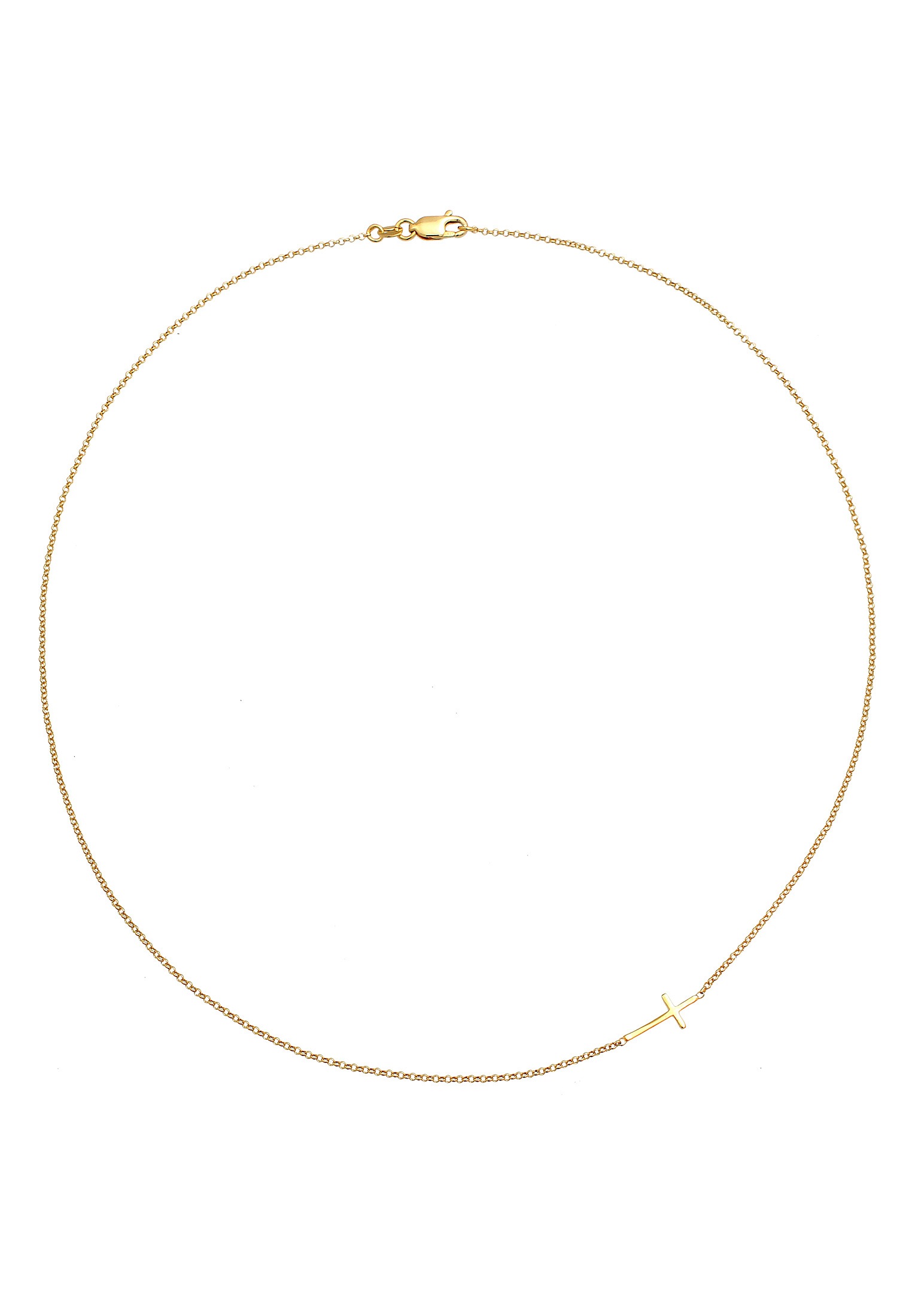 Elli Premium Kette mit Anhänger »Halskette Kreuz Religion Glaube Symbol 375 Gelbgold«