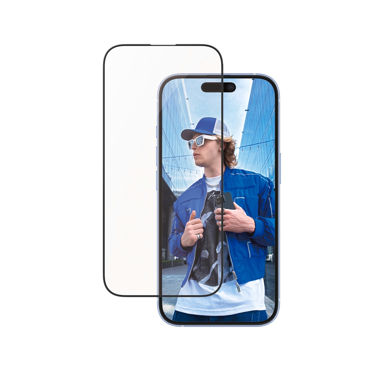 PanzerGlass Displayschutzglas »Aluminum Frame Screen Protection«, für Apple iPhone 16-Apple iPhone 15, Displayschutzfolie, Schutzfolie, Bildschirmschutz, kratz- & stoßfest