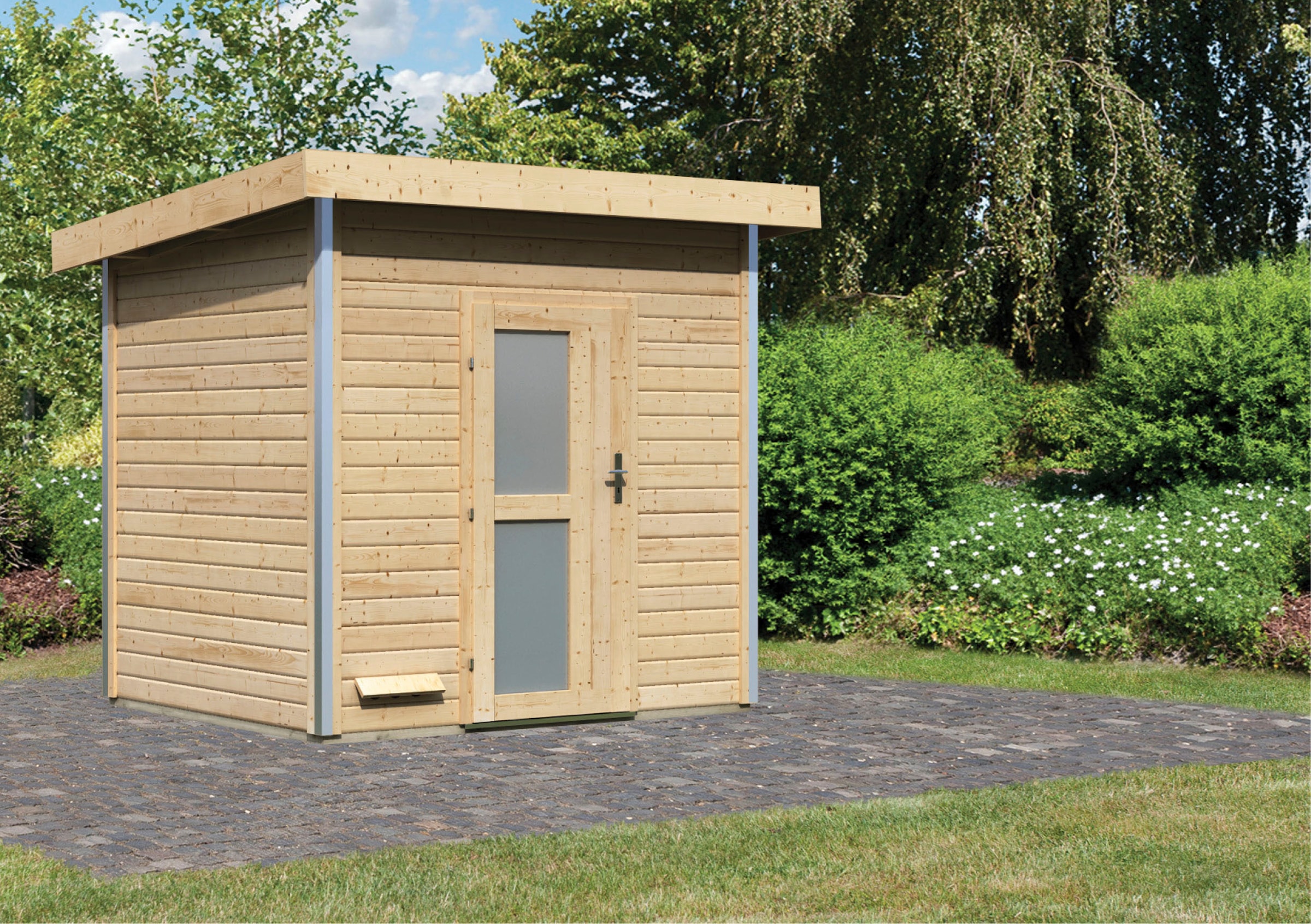 Karibu Saunahaus »Ralf« Milchglastür