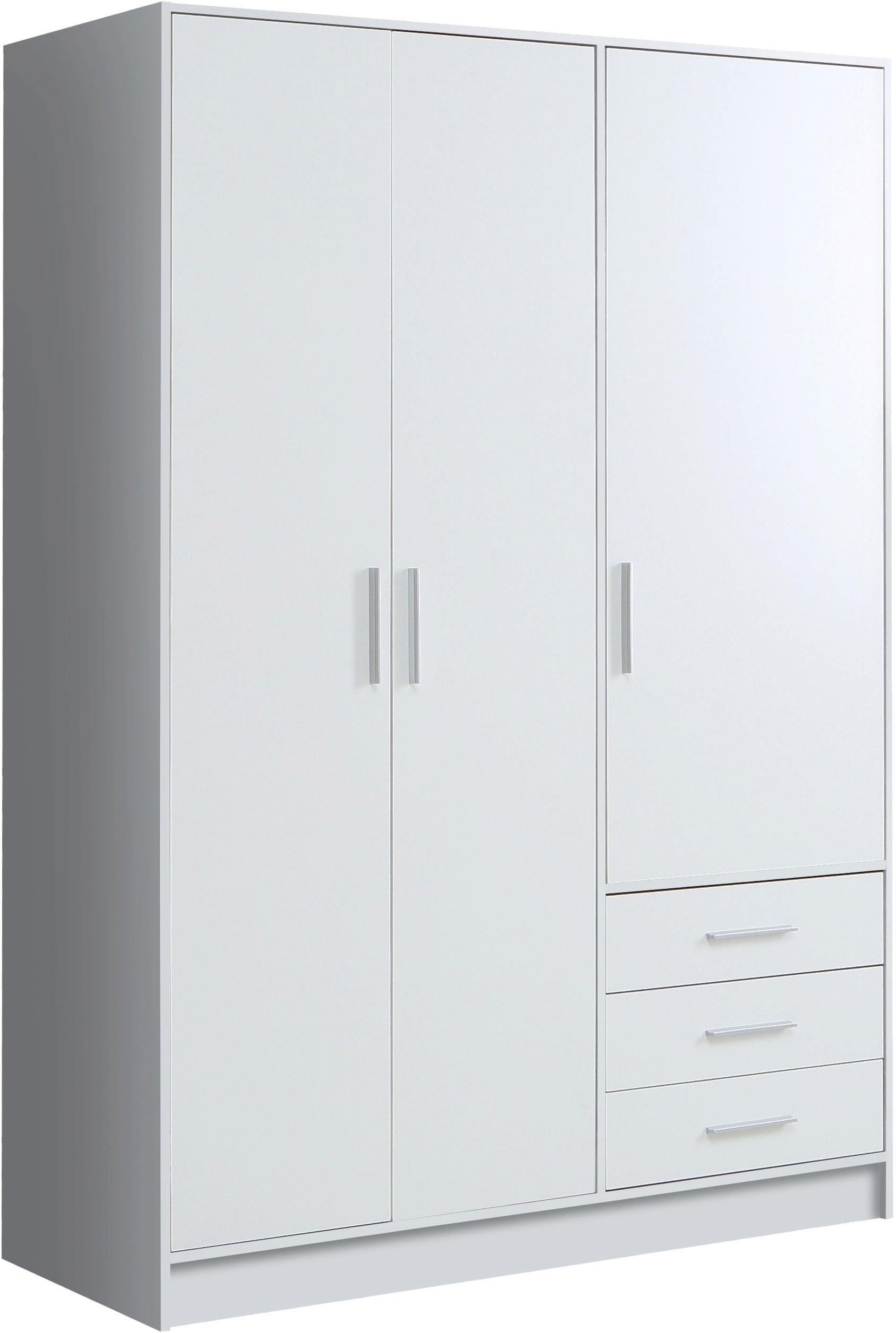 FORTE Kleiderschrank »Jupiter, Made in Europe, mit Schubladen«, (Maße (T/H): 60/200 cm), Stauraum, 2 Breiten, 4 Farben, Schubladen, variable Einlegeböden
