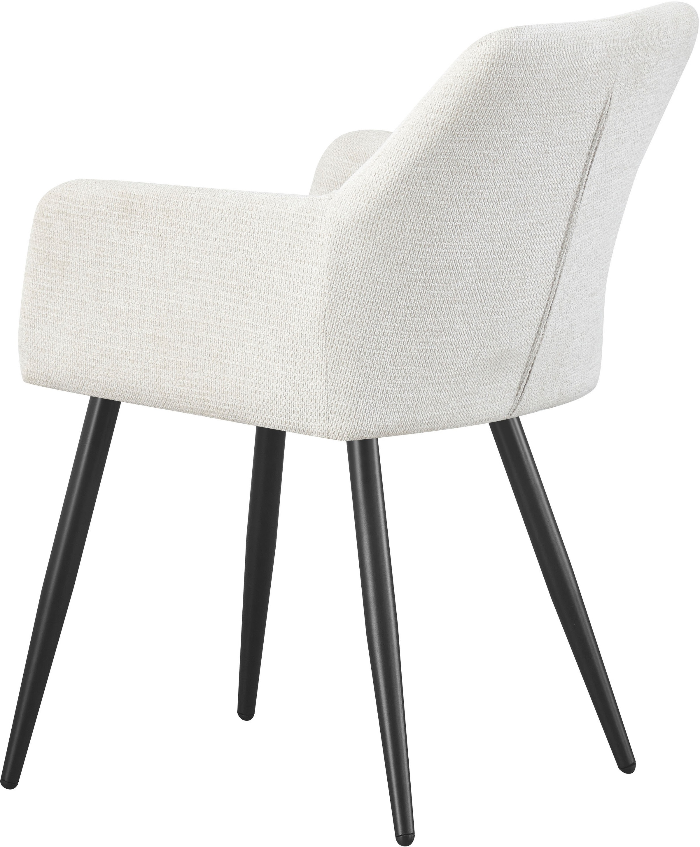 Home affaire Esszimmerstuhl »MILTON, 2er Set, mit Metallgestell in matt schwarz« (Set) 2 Stk.in verschiedenen Farben, Belsatbarkeit pro Stuhl 120 kg, mit Armlehne