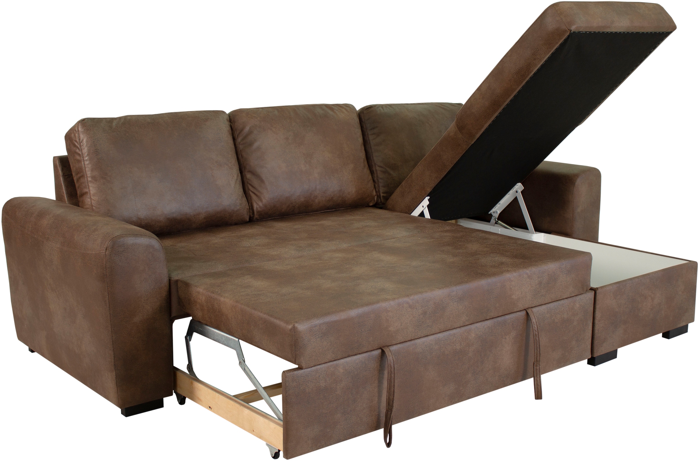 Trends by HG Ecksofa »Poll L-Form, B: 245 cm« mit Schlaffunktion & Bettkasten