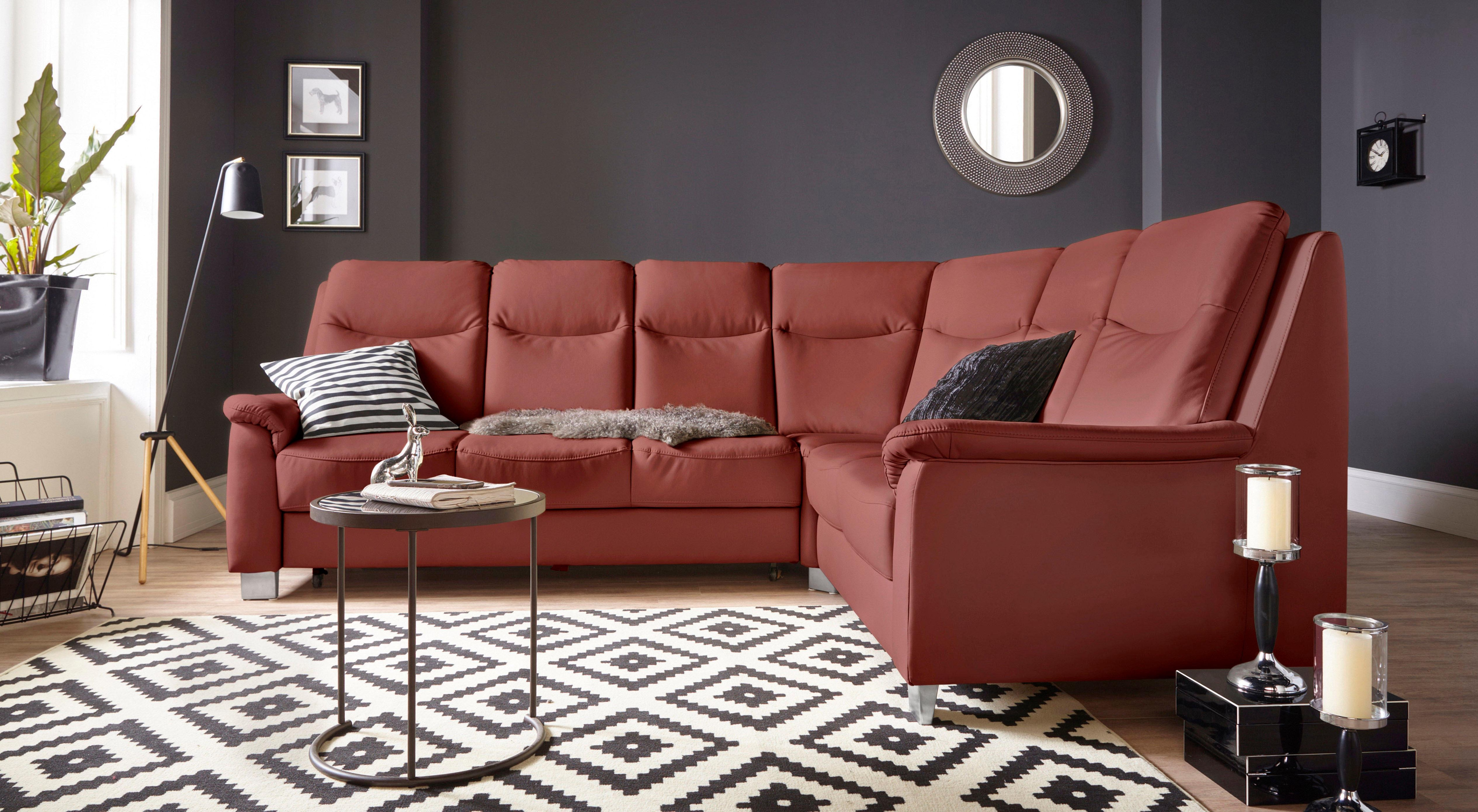 sit&more Ecksofa "Boccaccio L-Form" mit Federkern und Kopfteilverstellung, wahlweise mit Schlaffunktion
