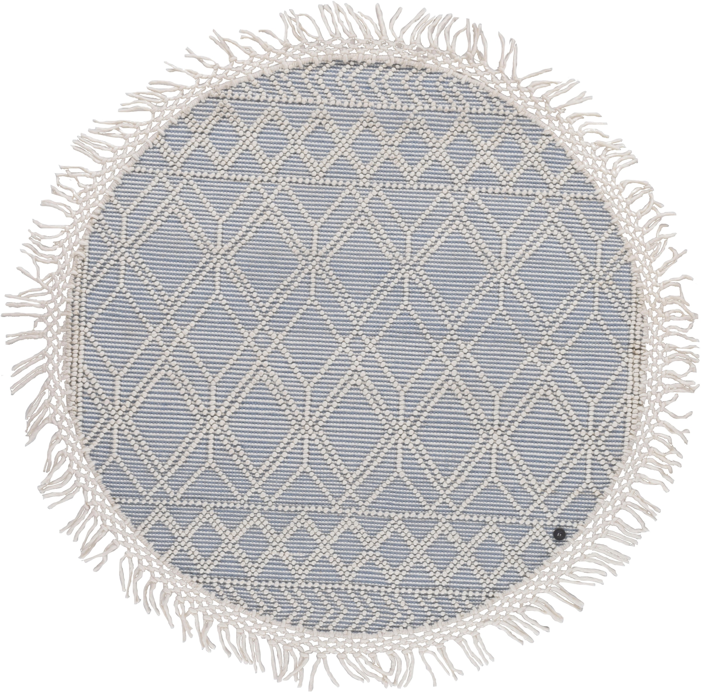 TOM TAILOR HOME Teppich »Colored Macrame«, rund, 10 mm Höhe, Handweb Teppich, reine Wolle, handgewebt, mit Fransen, Scandi Design