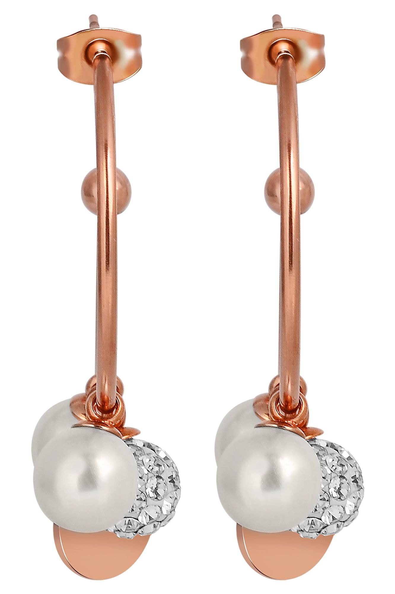 Adelia´s Paar Creolen »Damen Ohrringe ¿ Creole aus Edelstahl mit Perle«