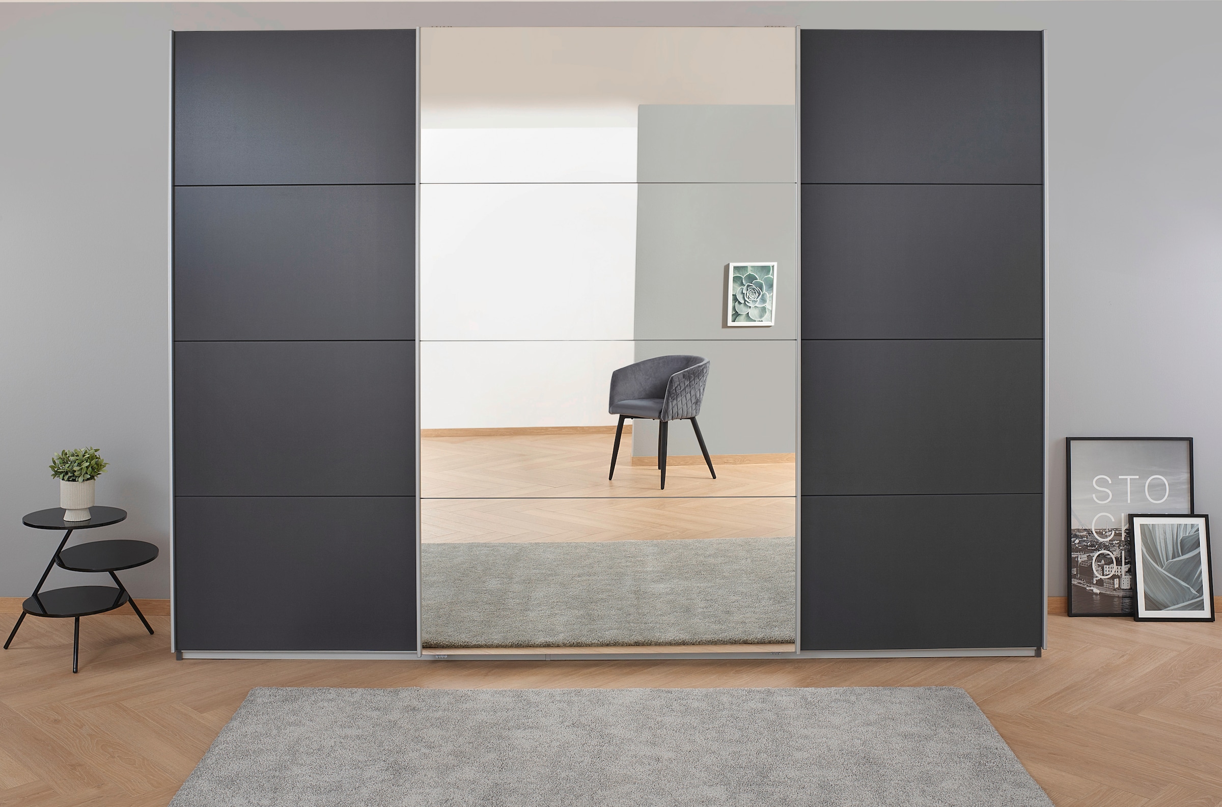 rauch Schwebetürenschrank Koluna, mit Spiegel, inkl. 2 Innenschubladen sowie extra Böden