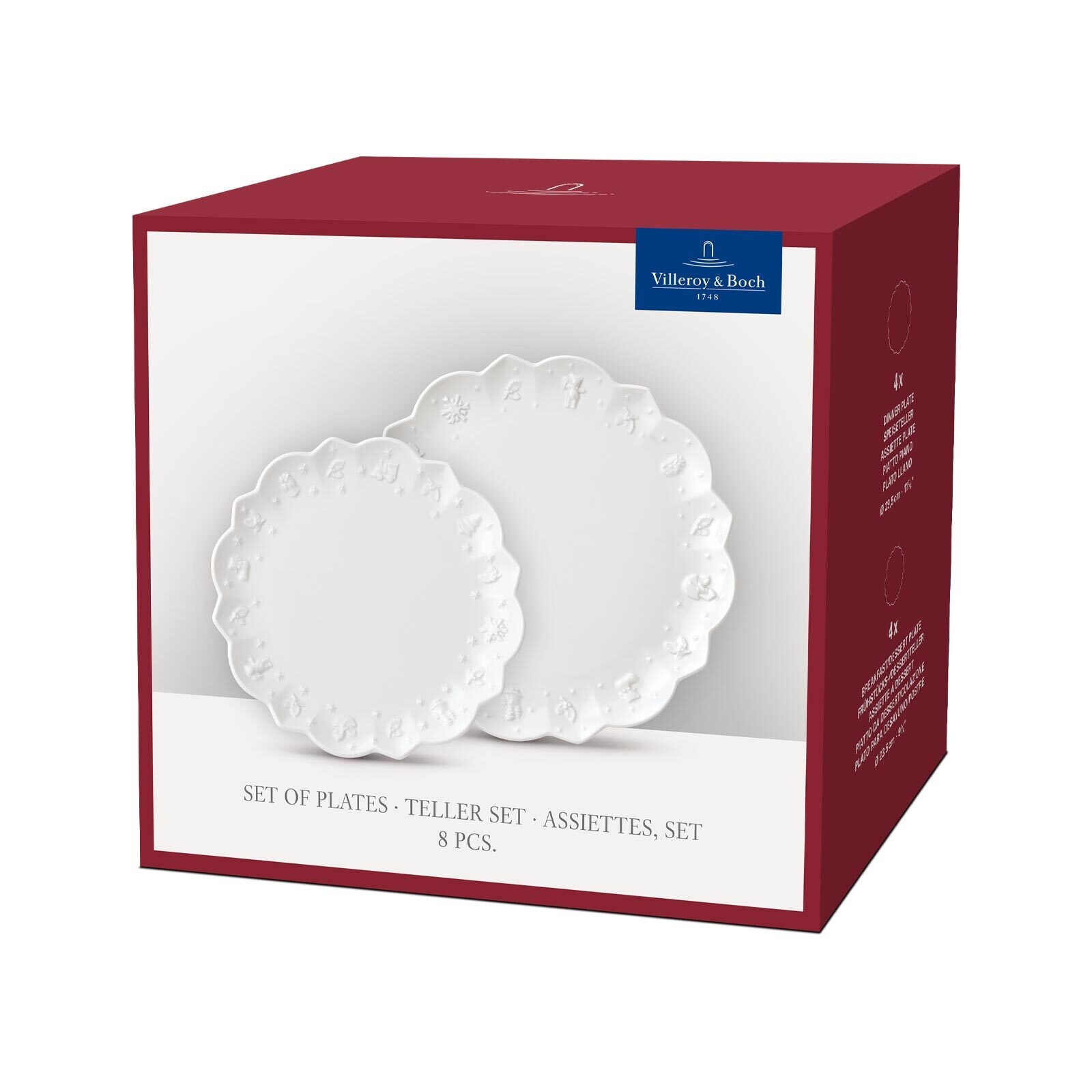 Villeroy & Boch Geschirr-Set »Geschirr-Set Toy's Delight Royal Classic 8er Set weiß« Spülmaschinengeeignet, Mikrowellenfest