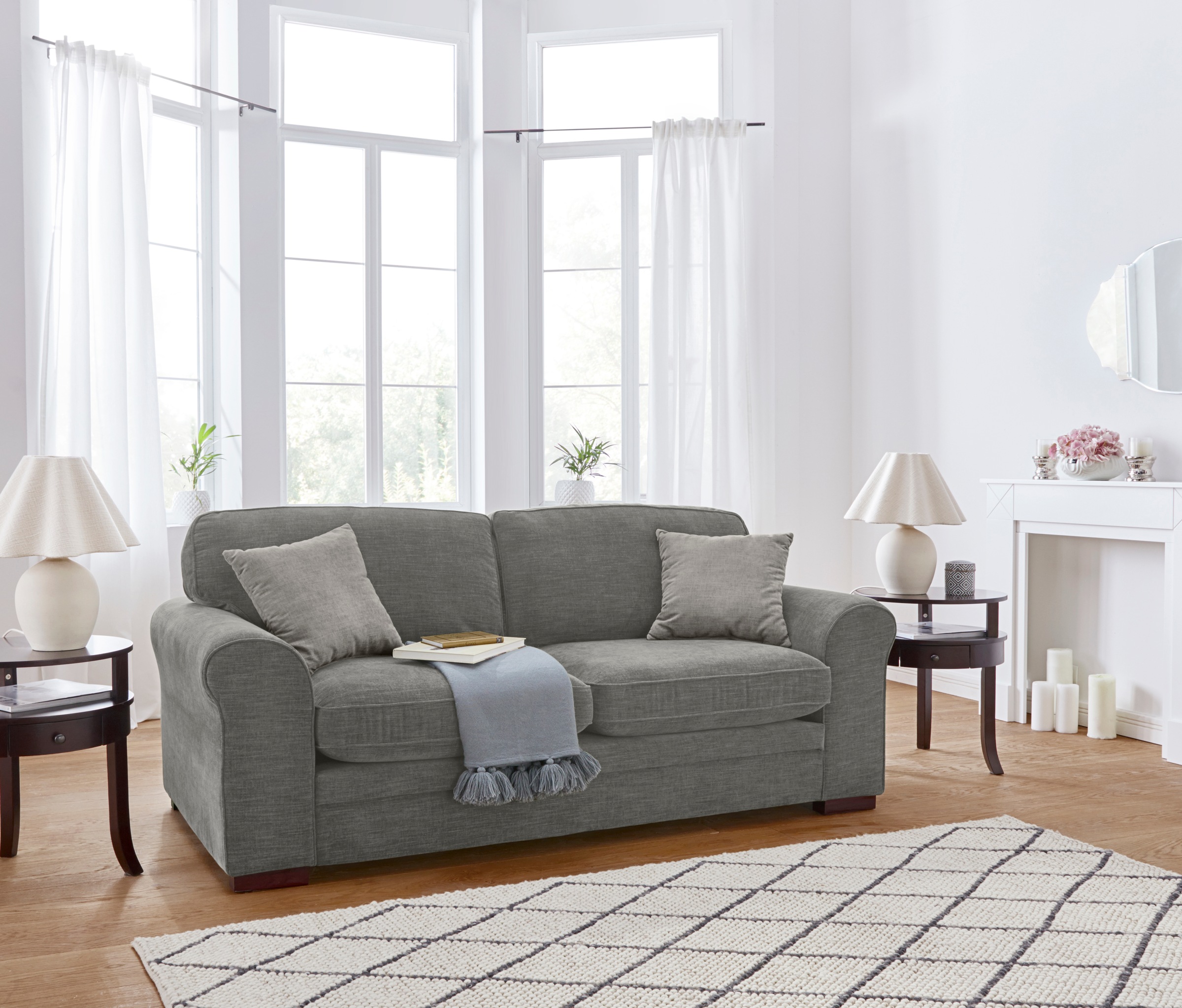 Home affaire 2-Sitzer »Broughton«, weicher Sitzkomfort, incl. 2 Zierkissen, Keder