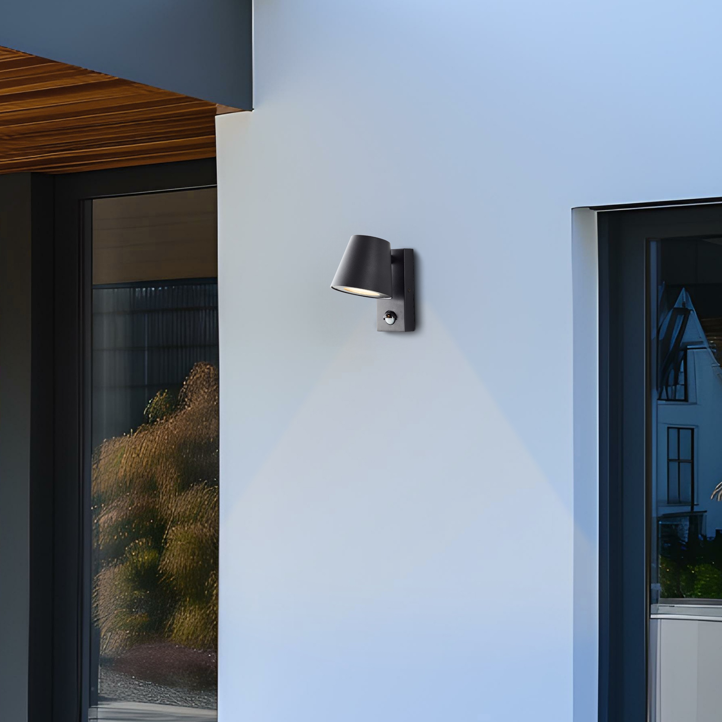 Brilliant Außen-Wandleuchte »Bari« GU10 1 Stk. Außenwandlampe mit Bewegungsmelder, GU10, Metall/Kunststoff, schwarz