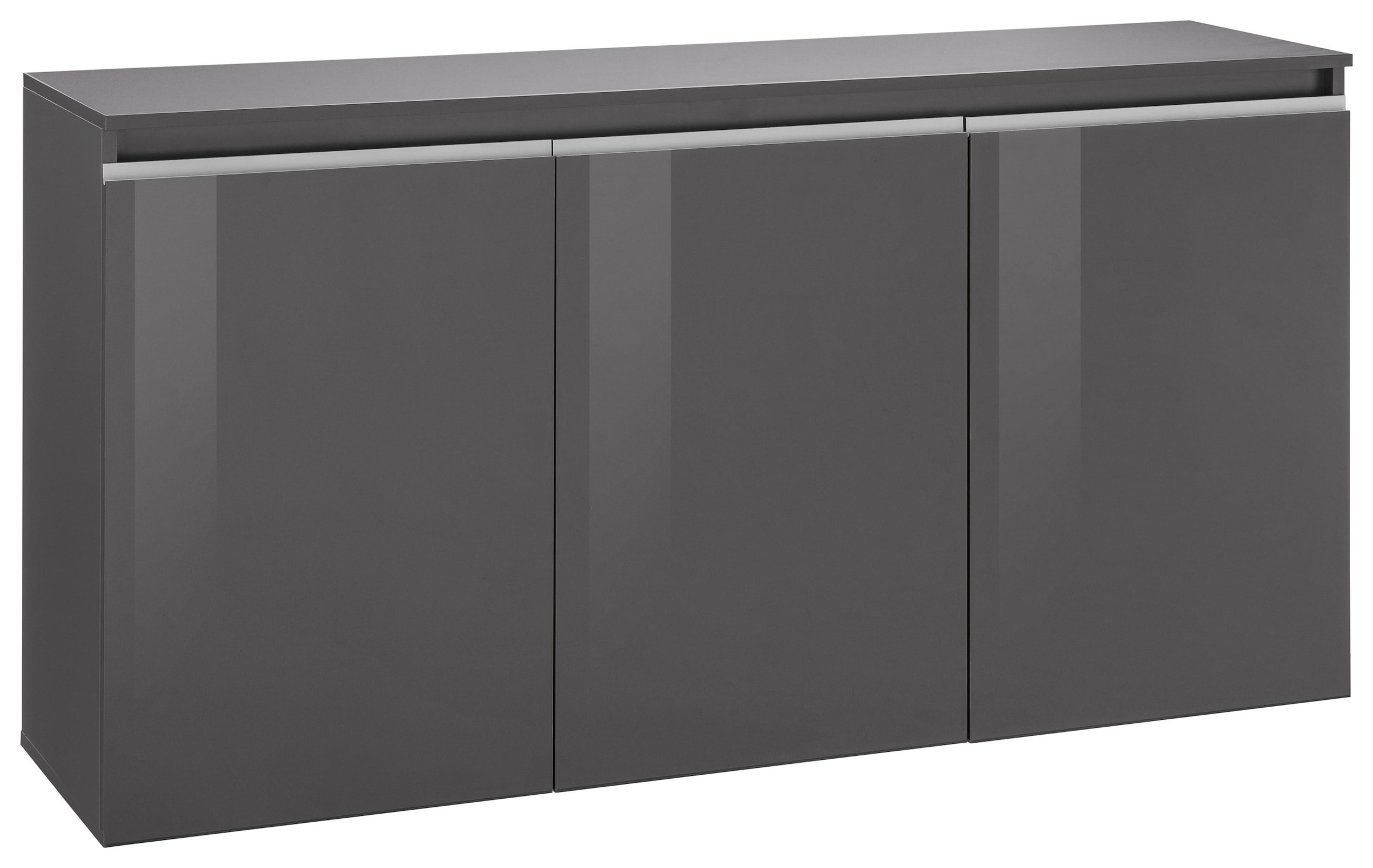 INOSIGN Kommode »Magic, Kommode, Schrank, Sideboard, Kredenz«, mit 3 Türen, Komplett Hochglanz lackiert, (B/T/H) 150x40x81 cm