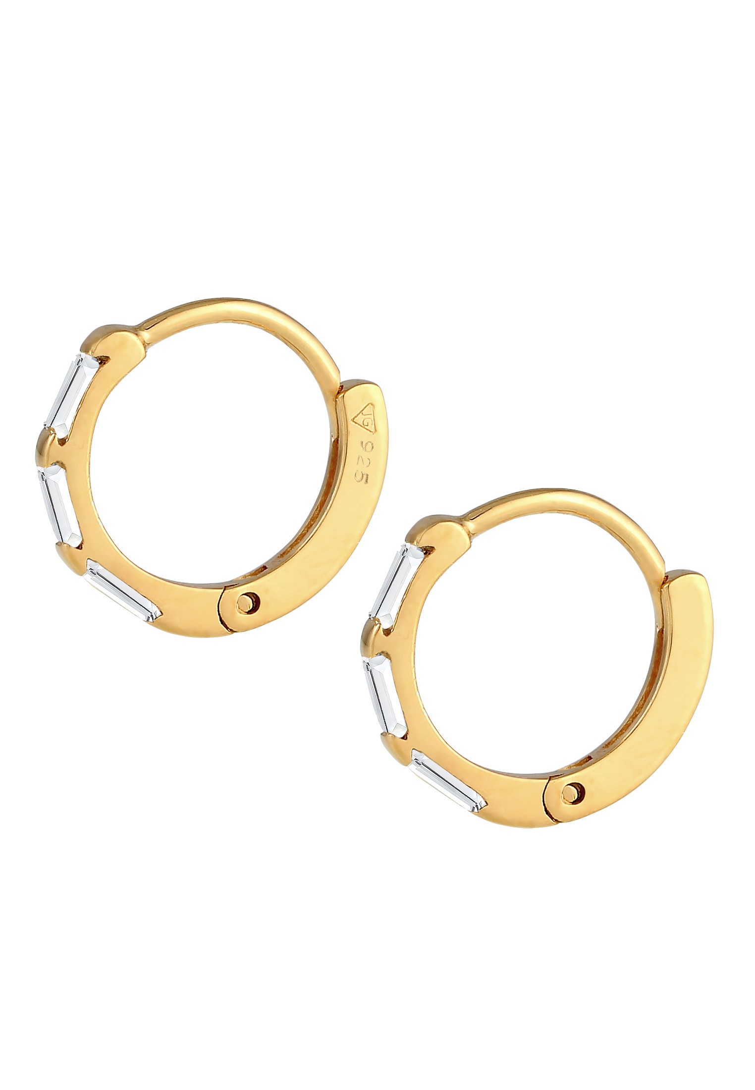 Elli Premium Paar Creolen »Ohrringe Creolen Topas Edelsteine Rechteck 925 Silber«