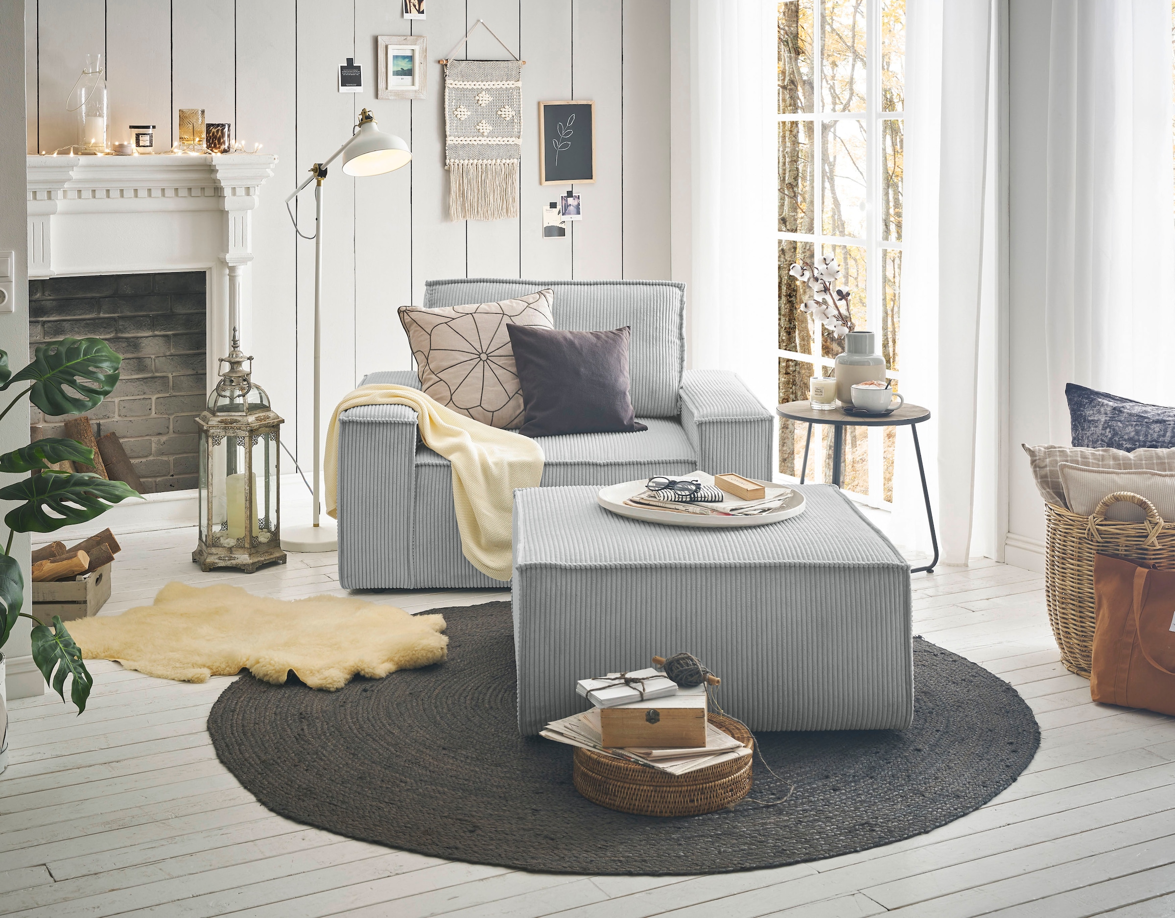 Home affaire Sessel »SHERWOOD«, Loveseat und Hocker im Set, passend zur Polster-Serie SHERWOOD