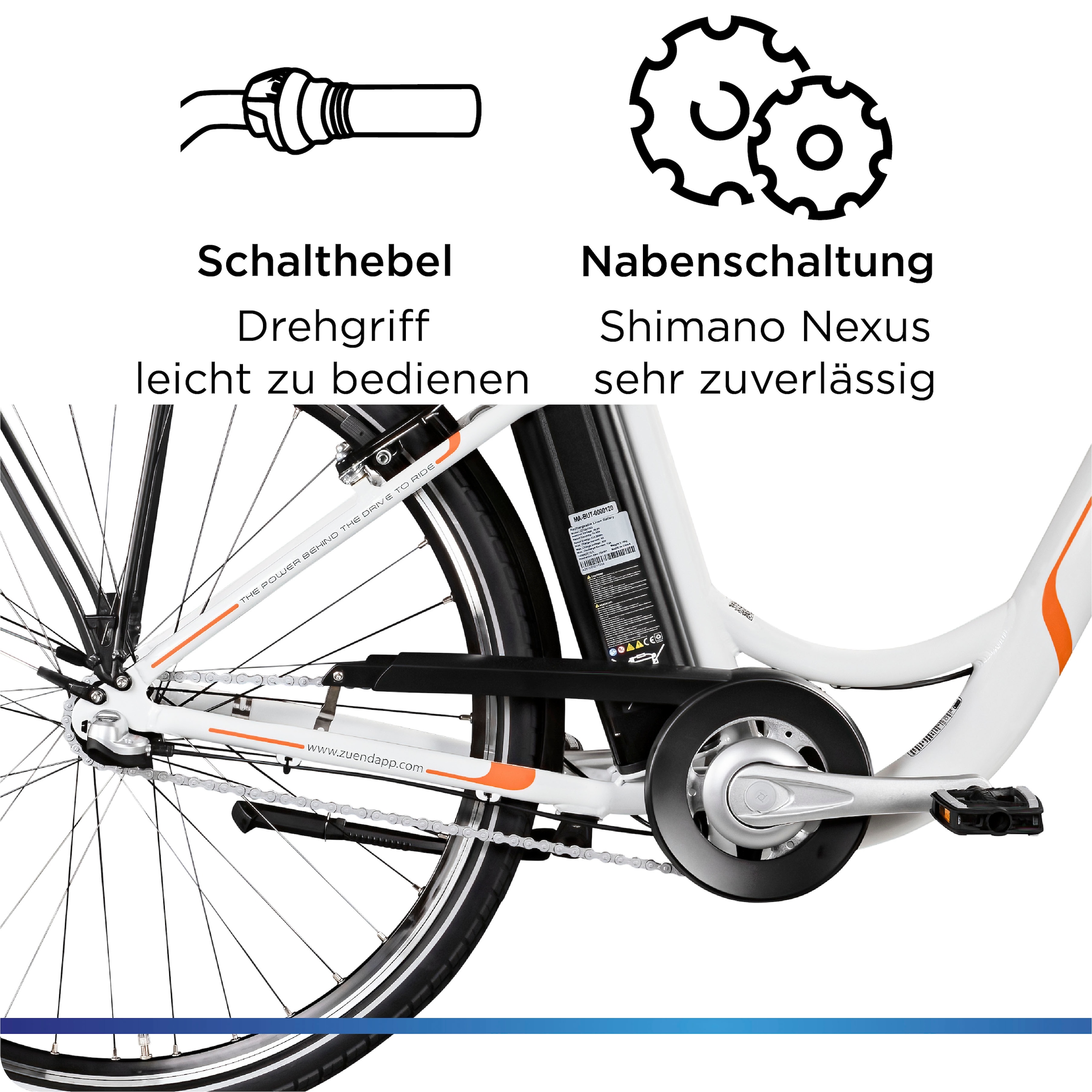 Zündapp »Z510« 3 Gang Shimano Nexus  SC-3C41 Schaltwerk Nabenschaltung Frontmotor 250 W Pedelec, Elektrofahrrad für Damen u. Herren